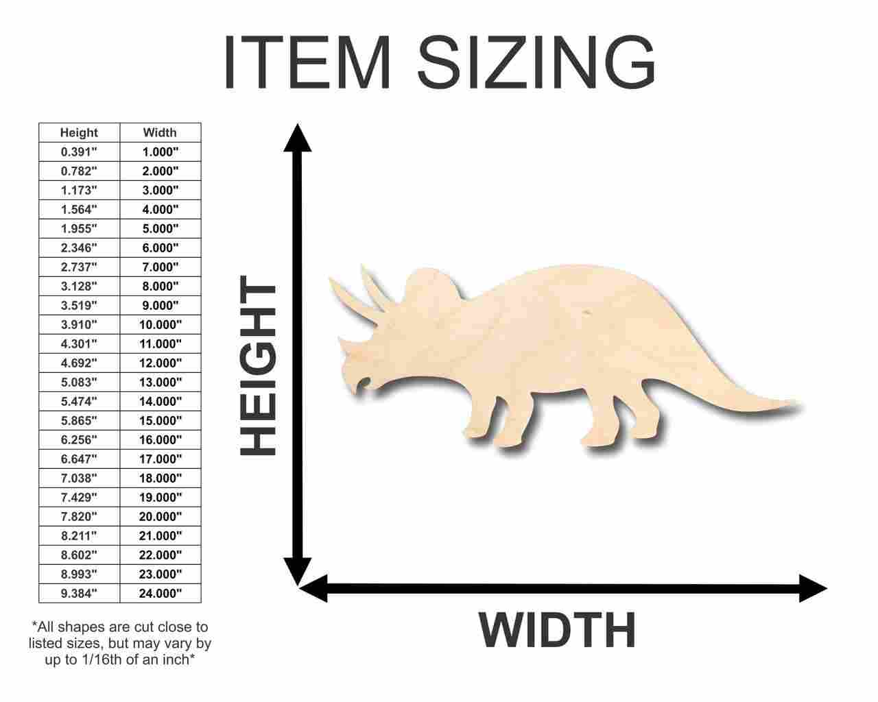 Unfinished Wood Triceratops Shape - Jurassic Park - Dinosaur - Craft - up to 46" DIY - Image 2