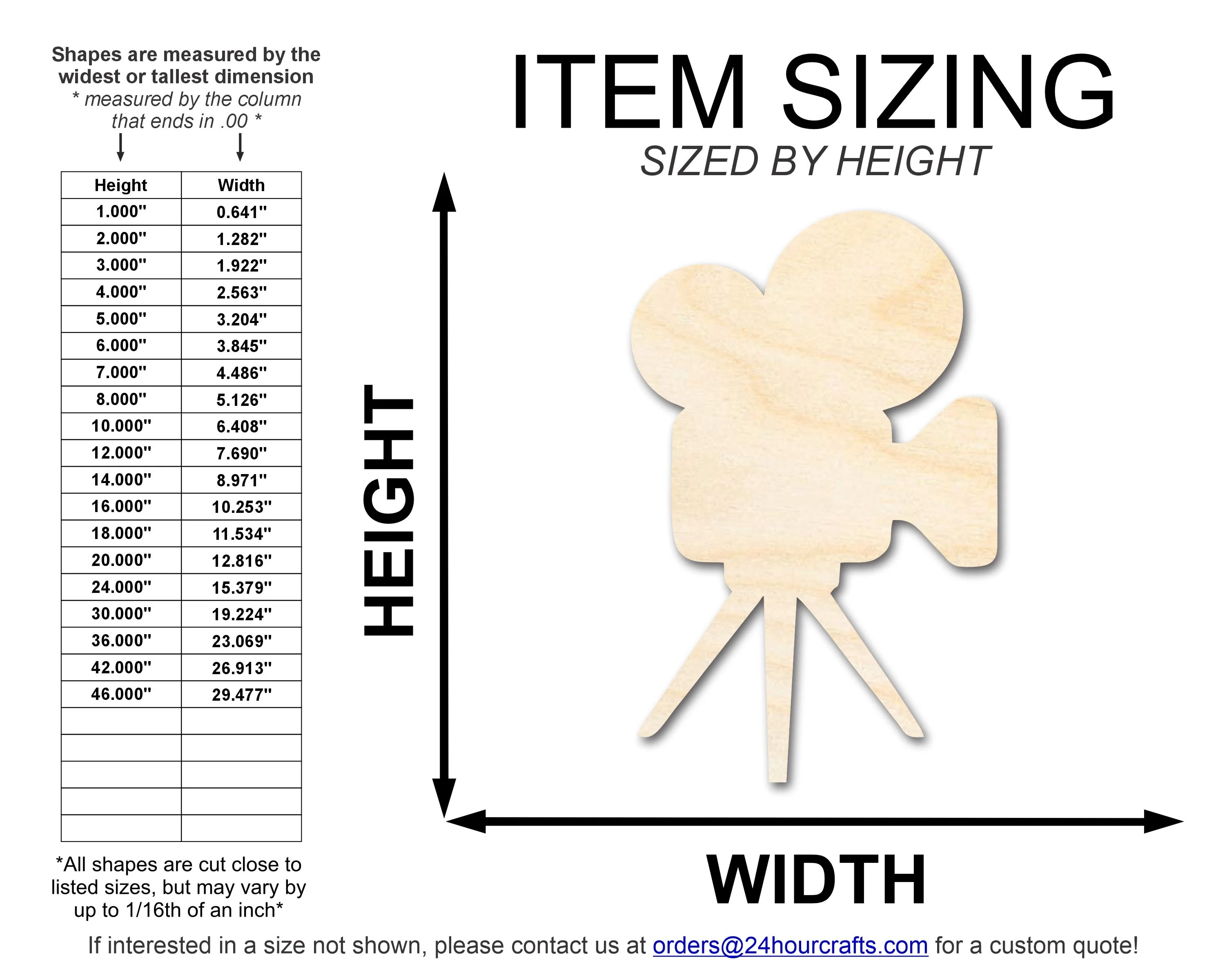 Unfinished Wood Tripod Film Camera Shape | DIY Craft Cutout | up to 46" DIY - Image 2