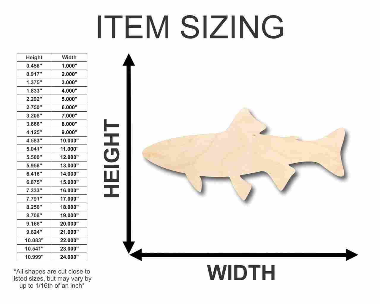 Unfinished Wood Trout Fish Shape - Fishing - Craft - up to 46" DIY - Image 2