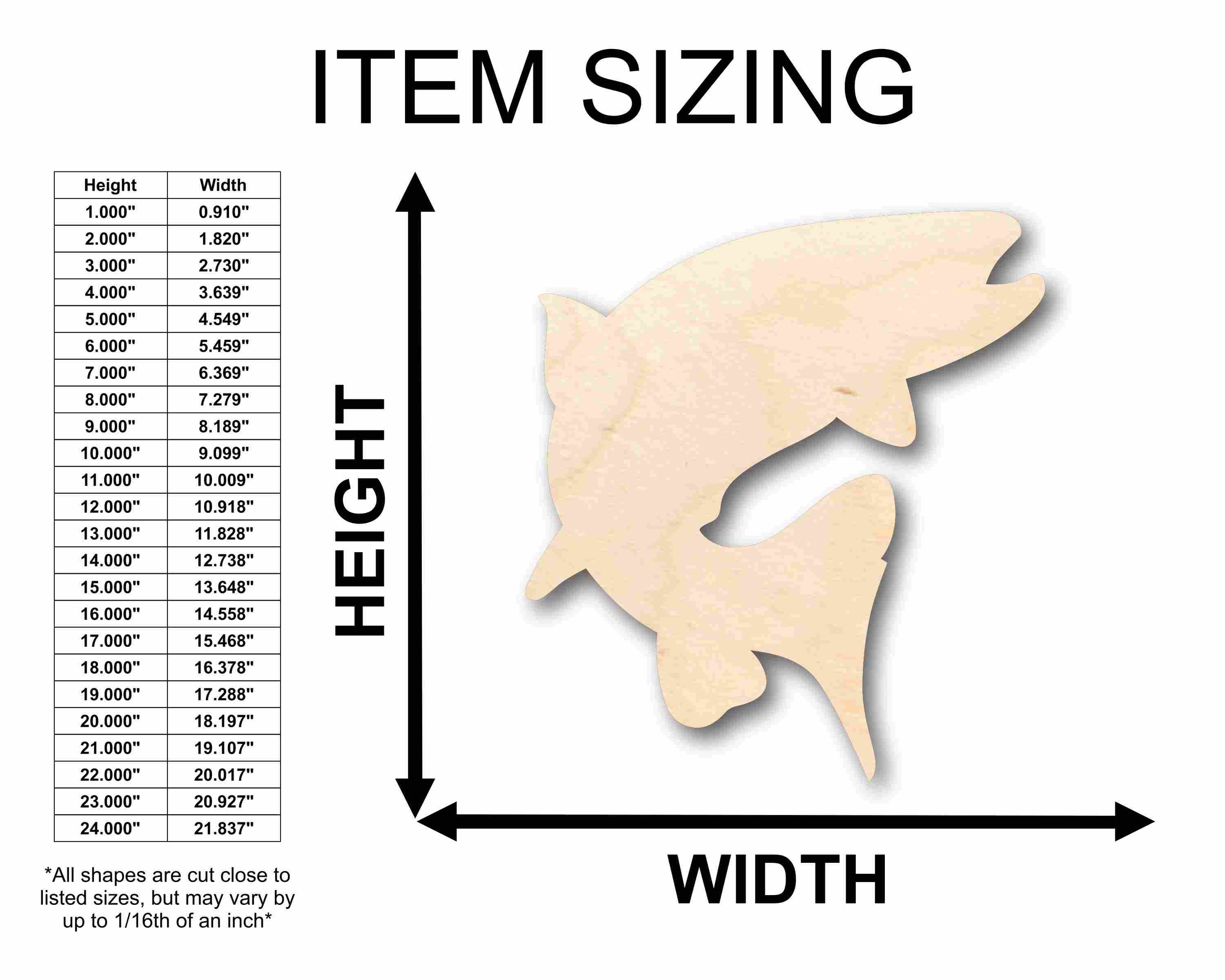 Unfinished Wood Trout Salmon Fish Silhouette - Craft- up to 46" DIY - Image 2