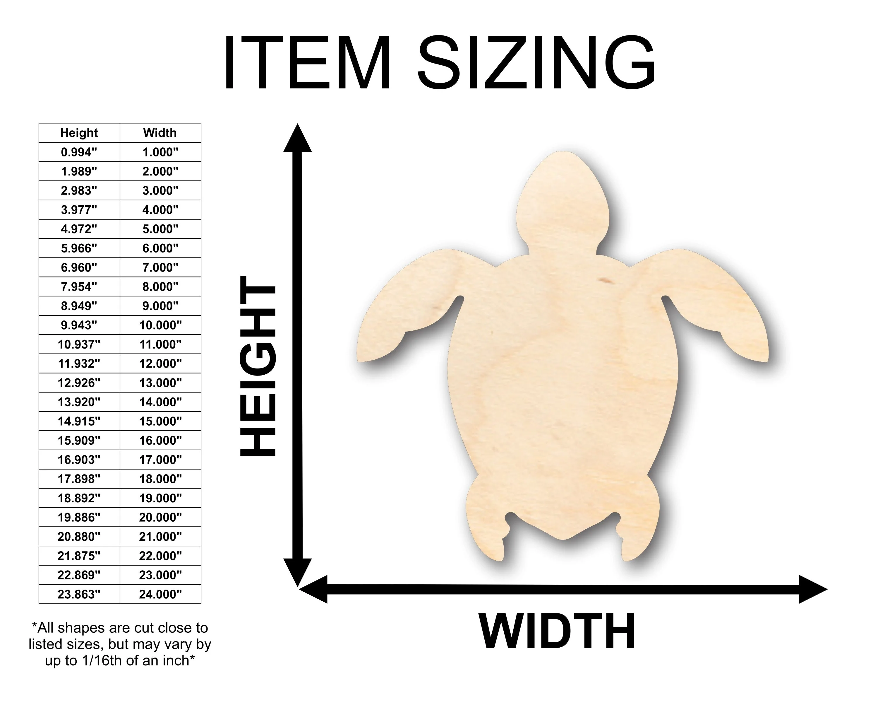 Unfinished Wood Turtle Shape - Craft - up to 46" DIY - Image 2