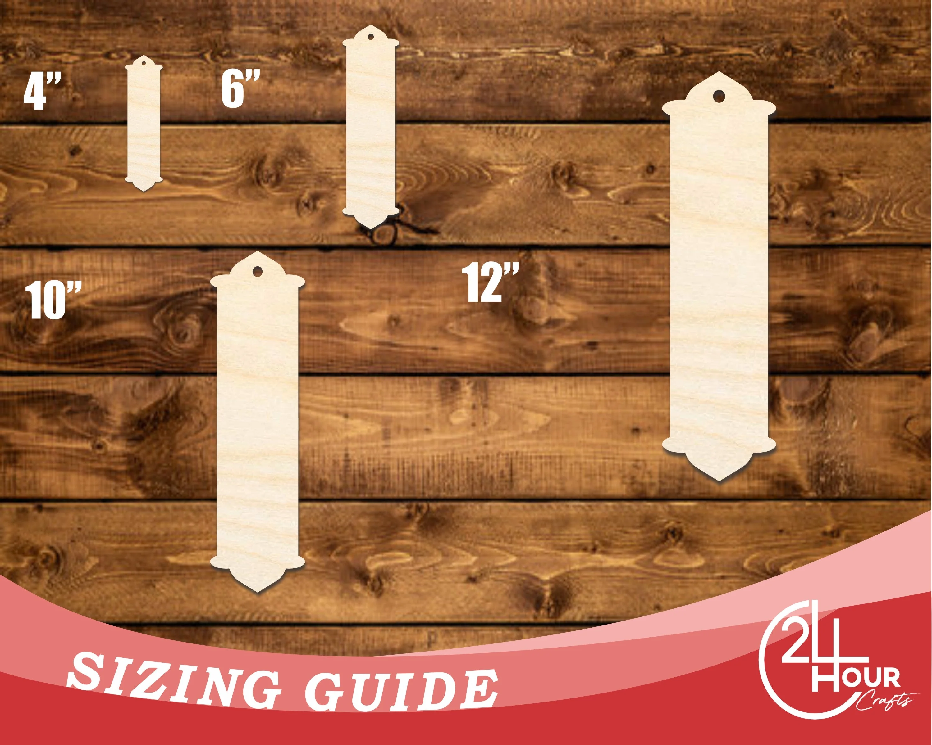 Unfinished Wood Twin Peak Bookmark Shape | DIY Craft Cutout | up to 12" DIY - Image 3