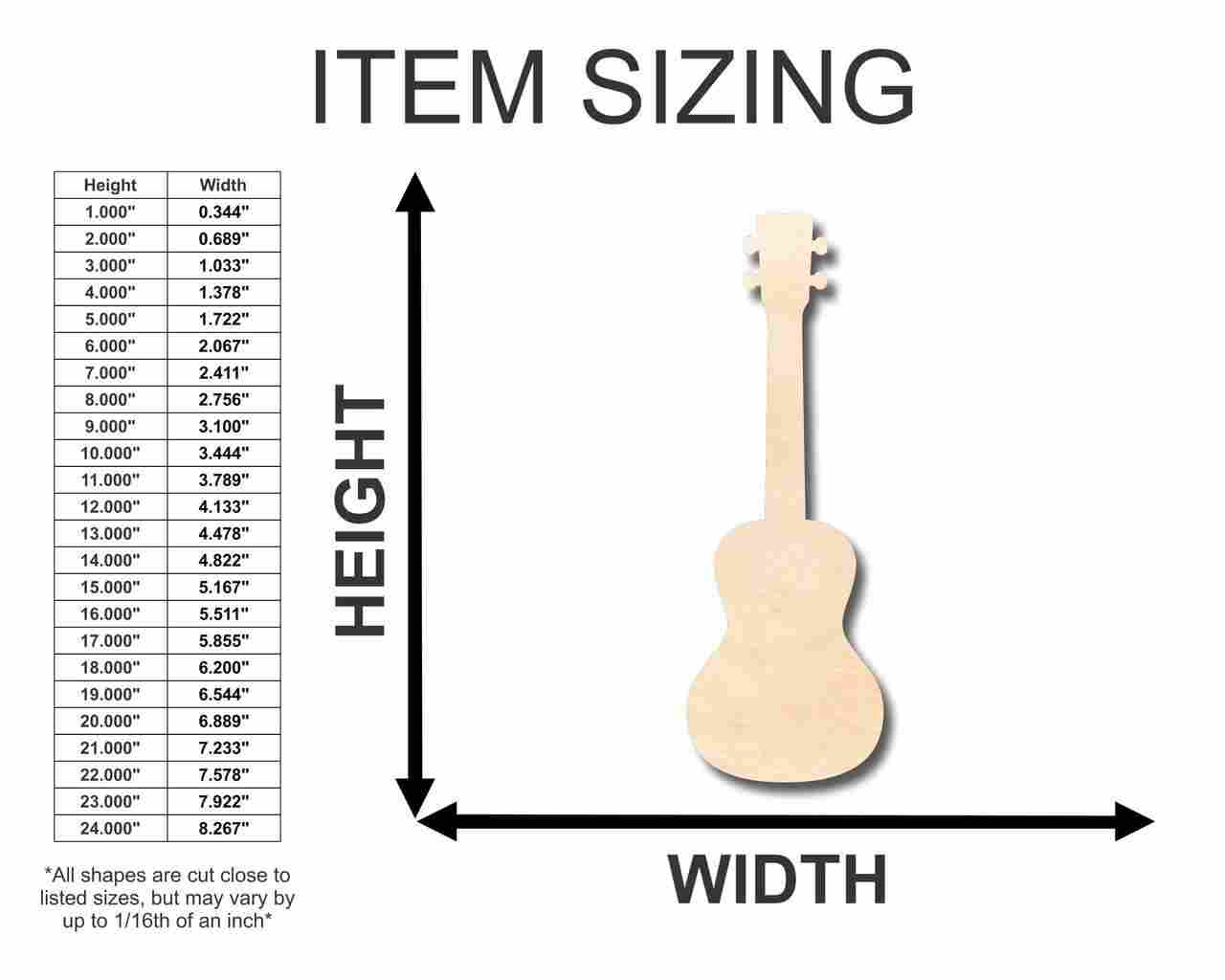 Unfinished Wood Ukulele Shape - Music - Hawaii - Craft- up to 46" DIY - Image 2