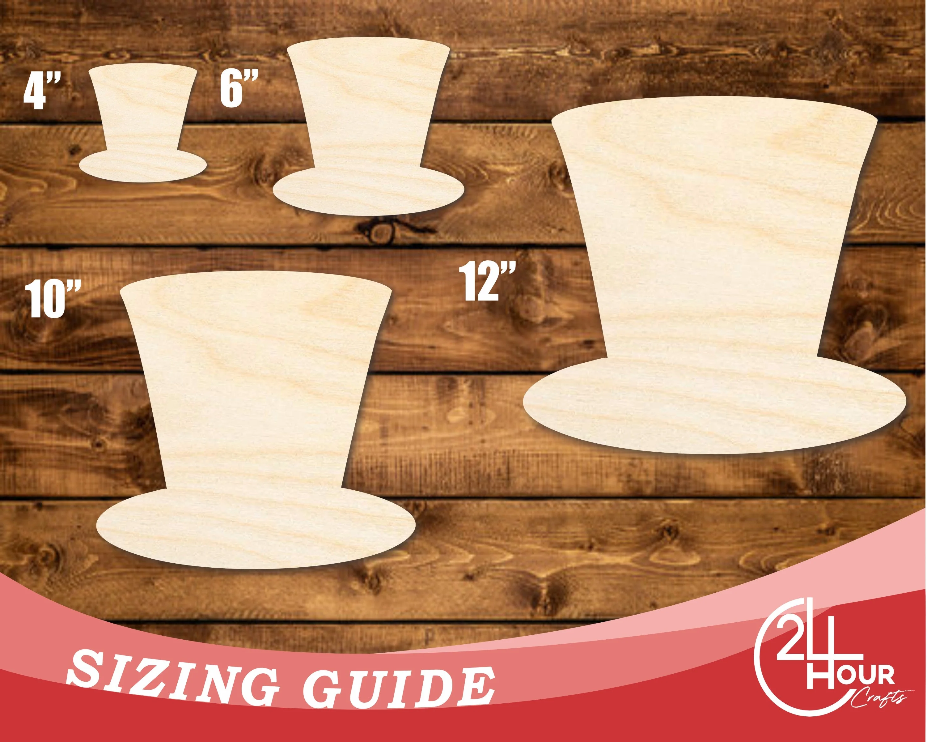 Unfinished Wood Uncle Sam Hat Shape | DIY Craft Cutout | up to 46" DIY - Image 3