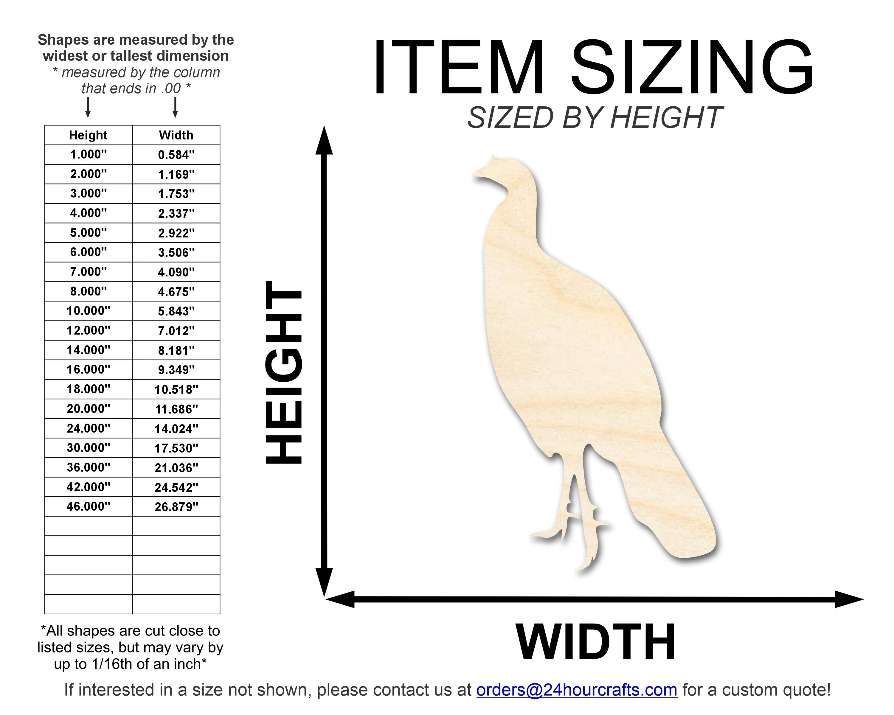 Unfinished Wood Unfluffed Turkey Shape | DIY Craft Cutout | up to 46" DIY - Image 2