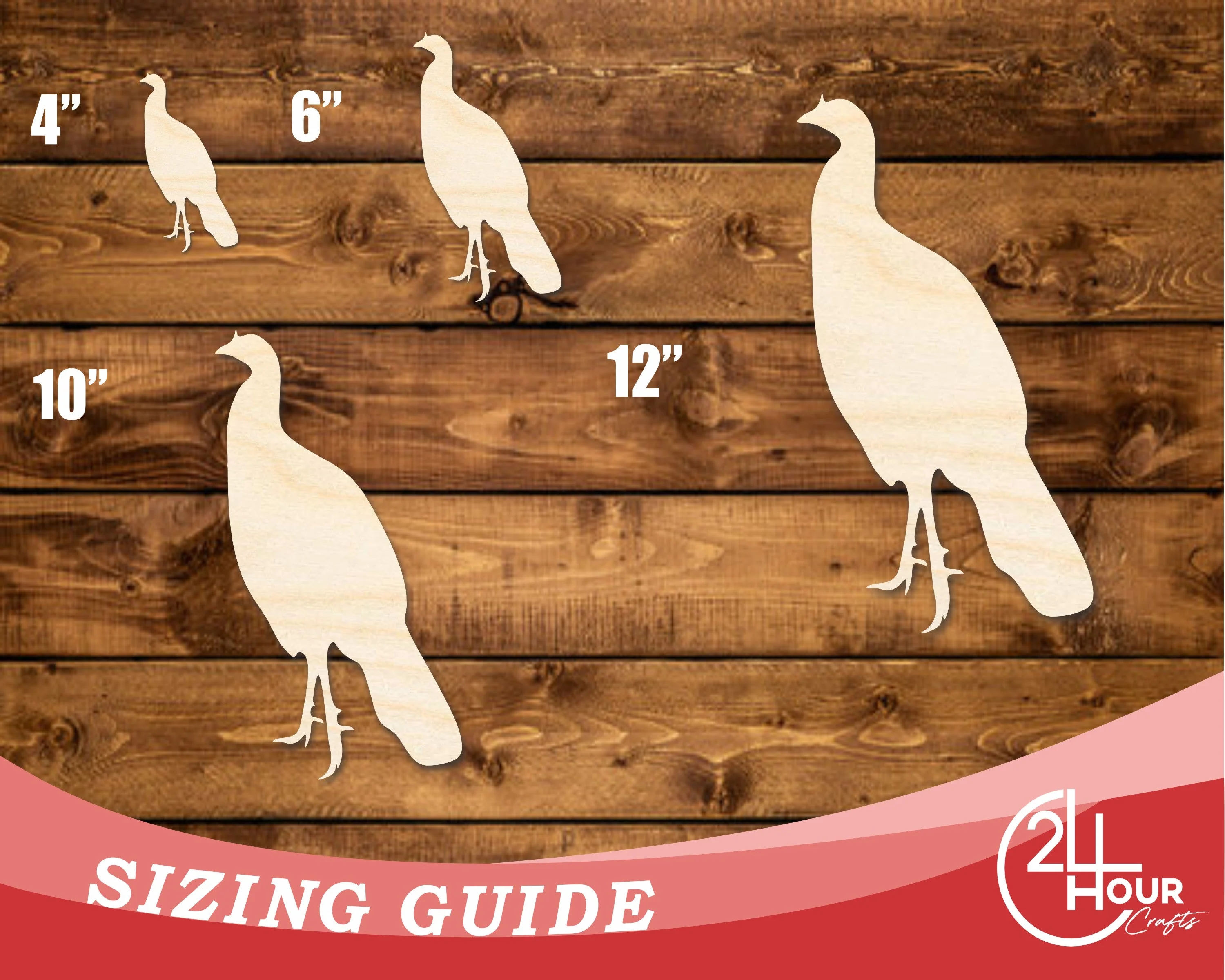 Unfinished Wood Unfluffed Turkey Shape | DIY Craft Cutout | up to 46" DIY - Image 3