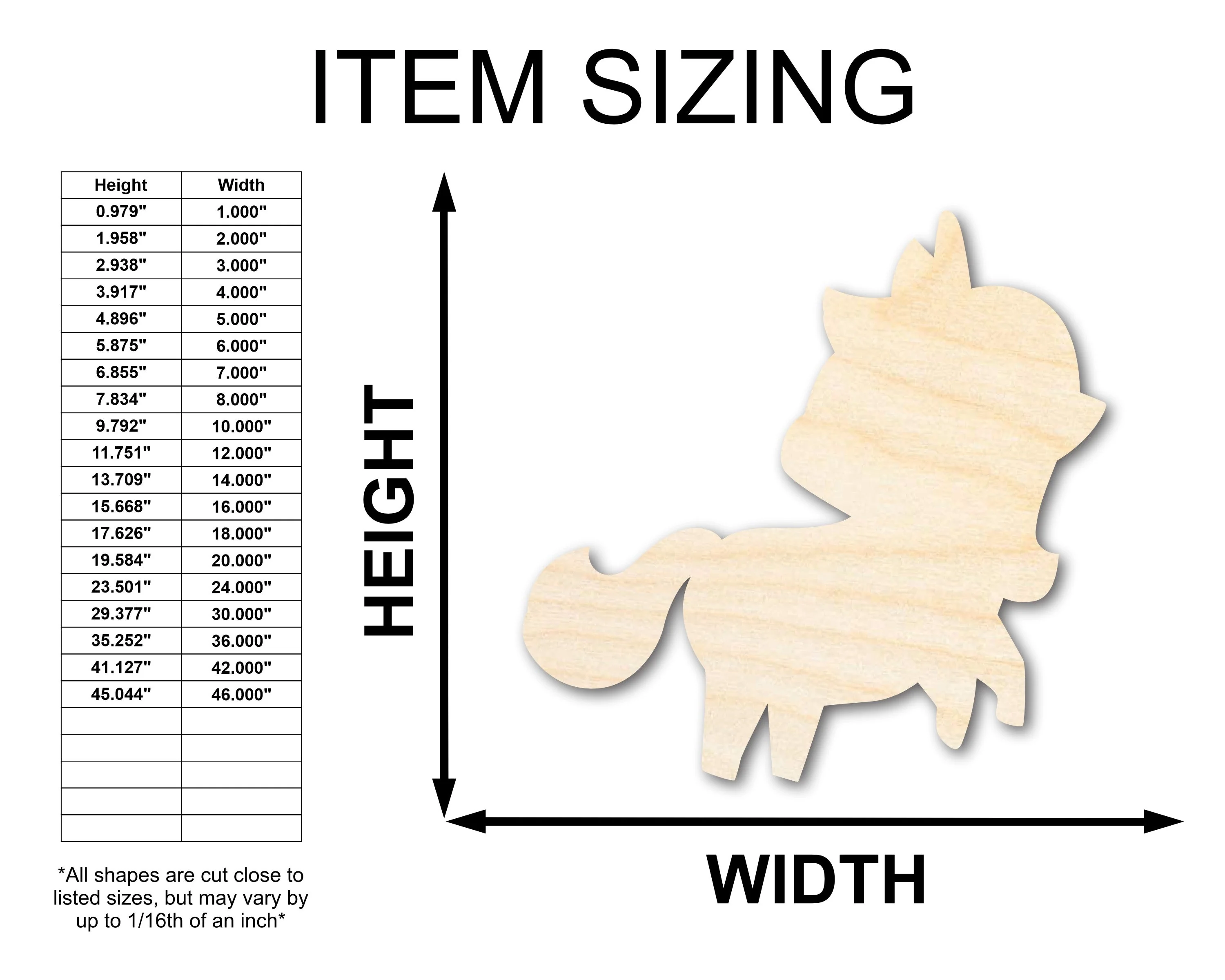 Unfinished Wood Unicorn Shape - Craft - up to 46" DIY - Image 2