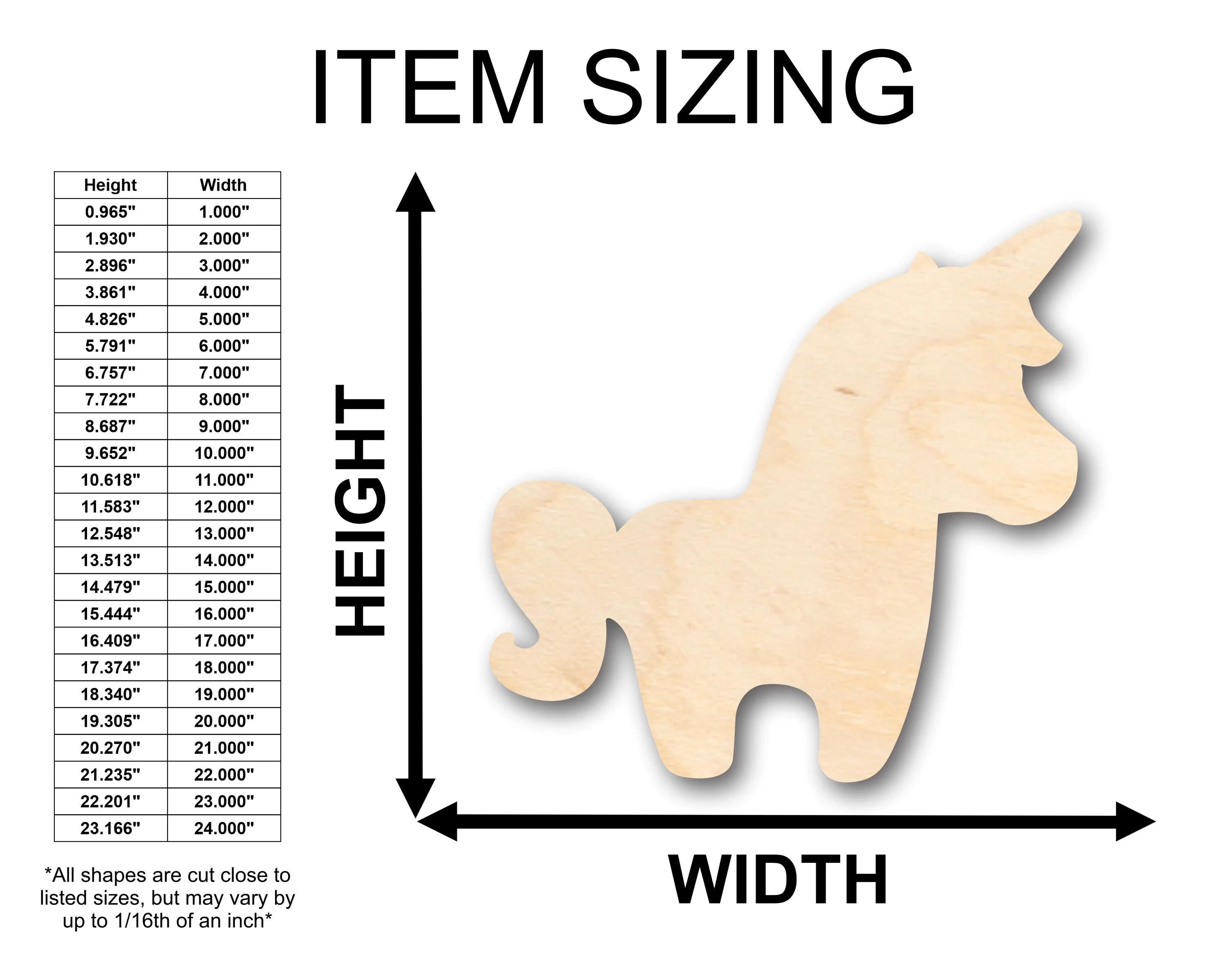 Unfinished Wood Unicorn Shape - Craft - up to 46" DIY - Image 2
