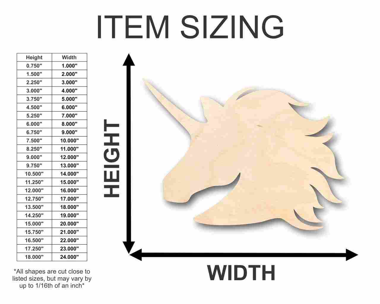 Unfinished Wood Unicorn Shape - Mythical - Beast - Craft - up to 46" DIY - Image 2