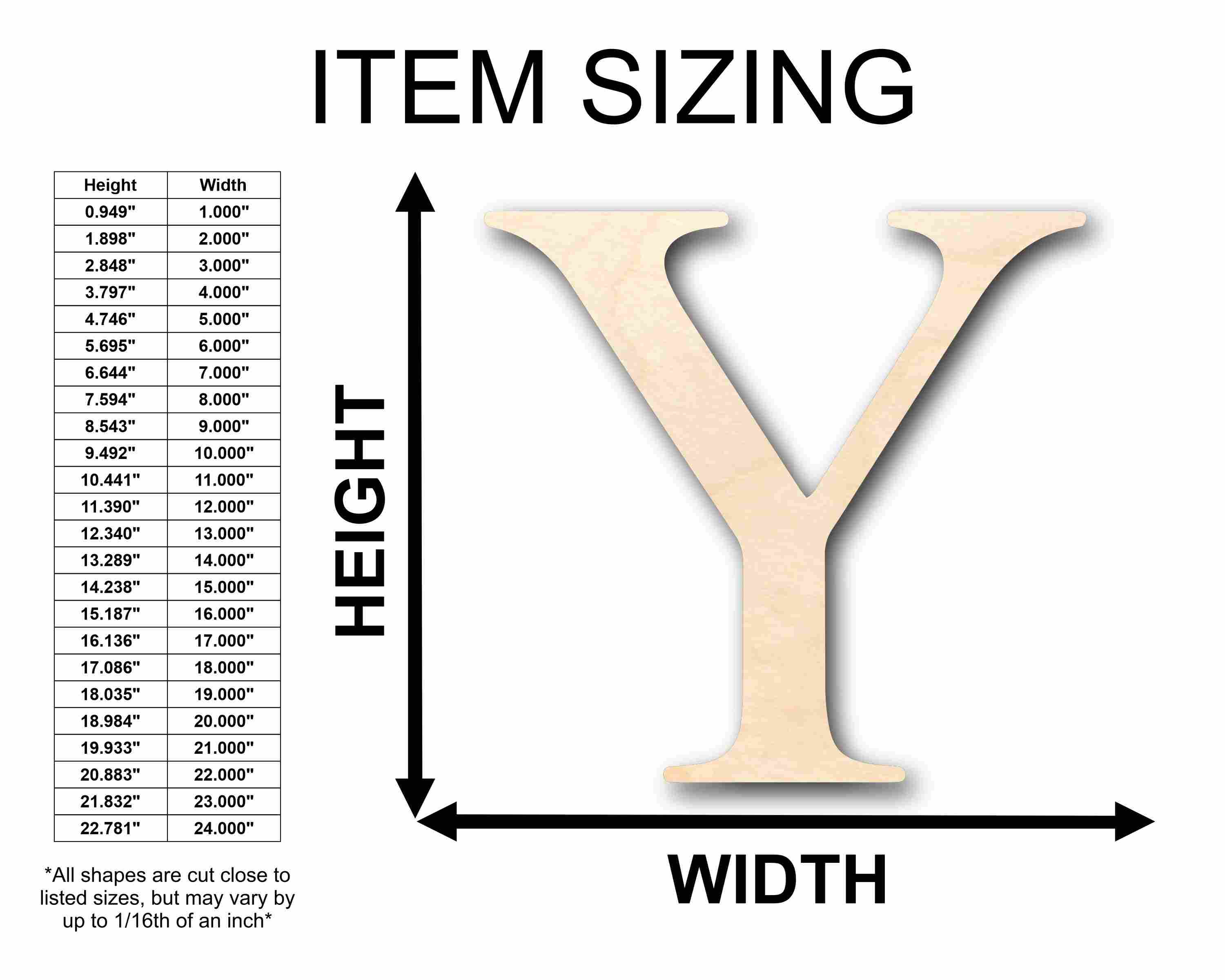 Unfinished Wood Upsilon Silhouette - Craft- up to 46" DIY - Image 2