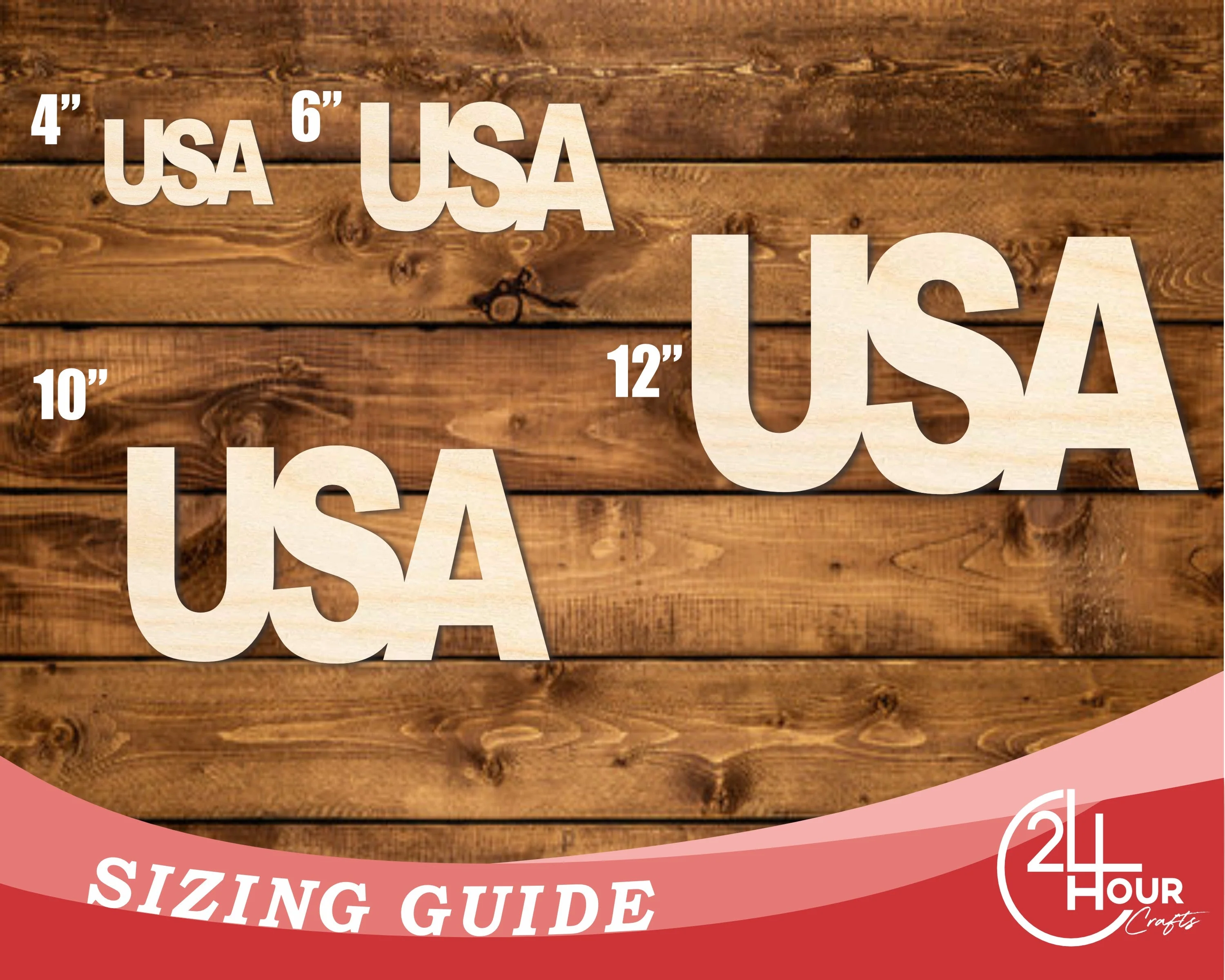 Unfinished Wood USA Cutout | DIY Craft Cutout | up to 46" DIY - Image 3