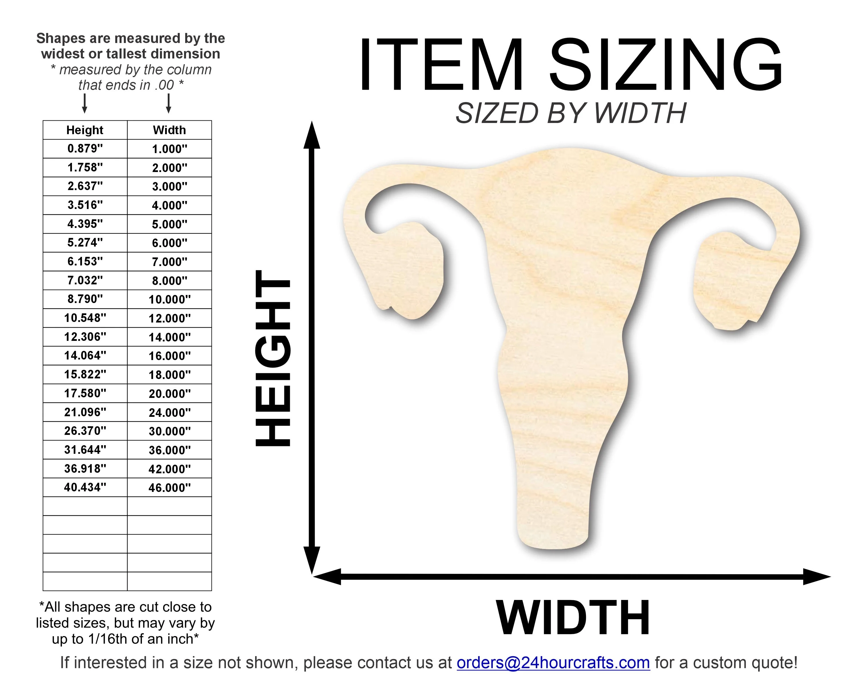 Unfinished Wood Uterus Shape | DIY Craft Cutout | up to 46" DIY - Image 2
