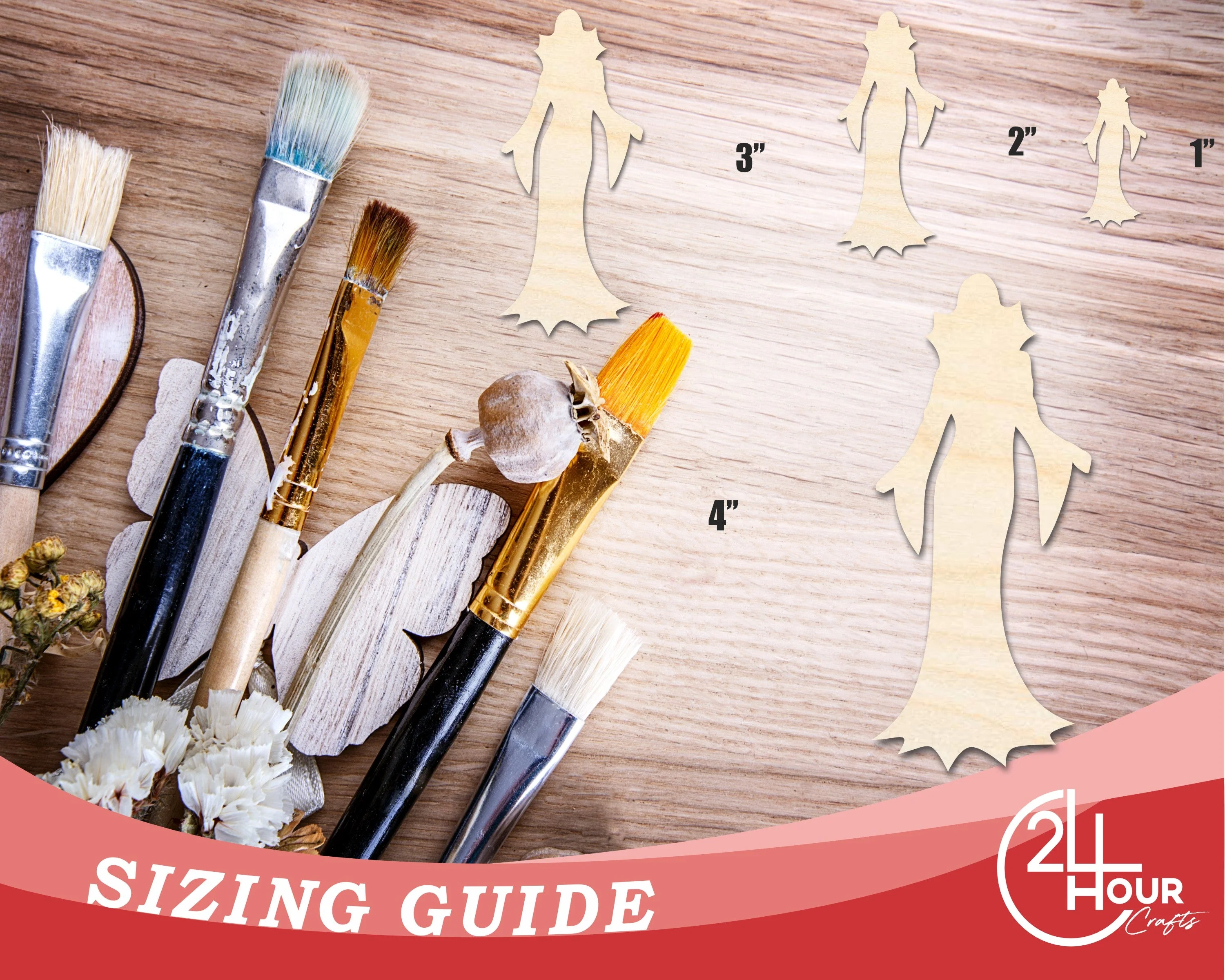Unfinished Wood Vampiress Shape | Craft Cutout | up to 46" DIY - Image 3