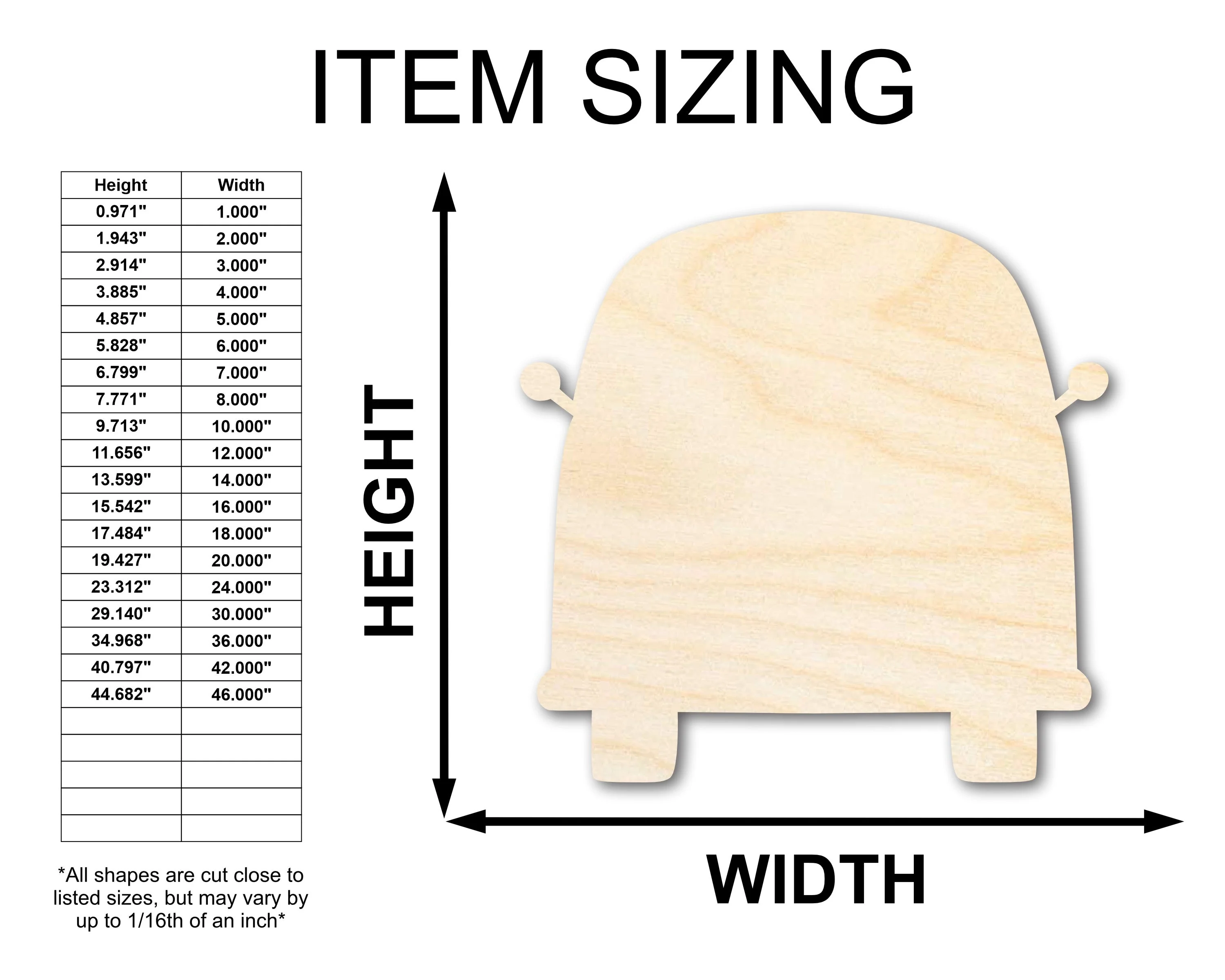 Unfinished Wood Van Shape - Craft - up to 46" - Image 2