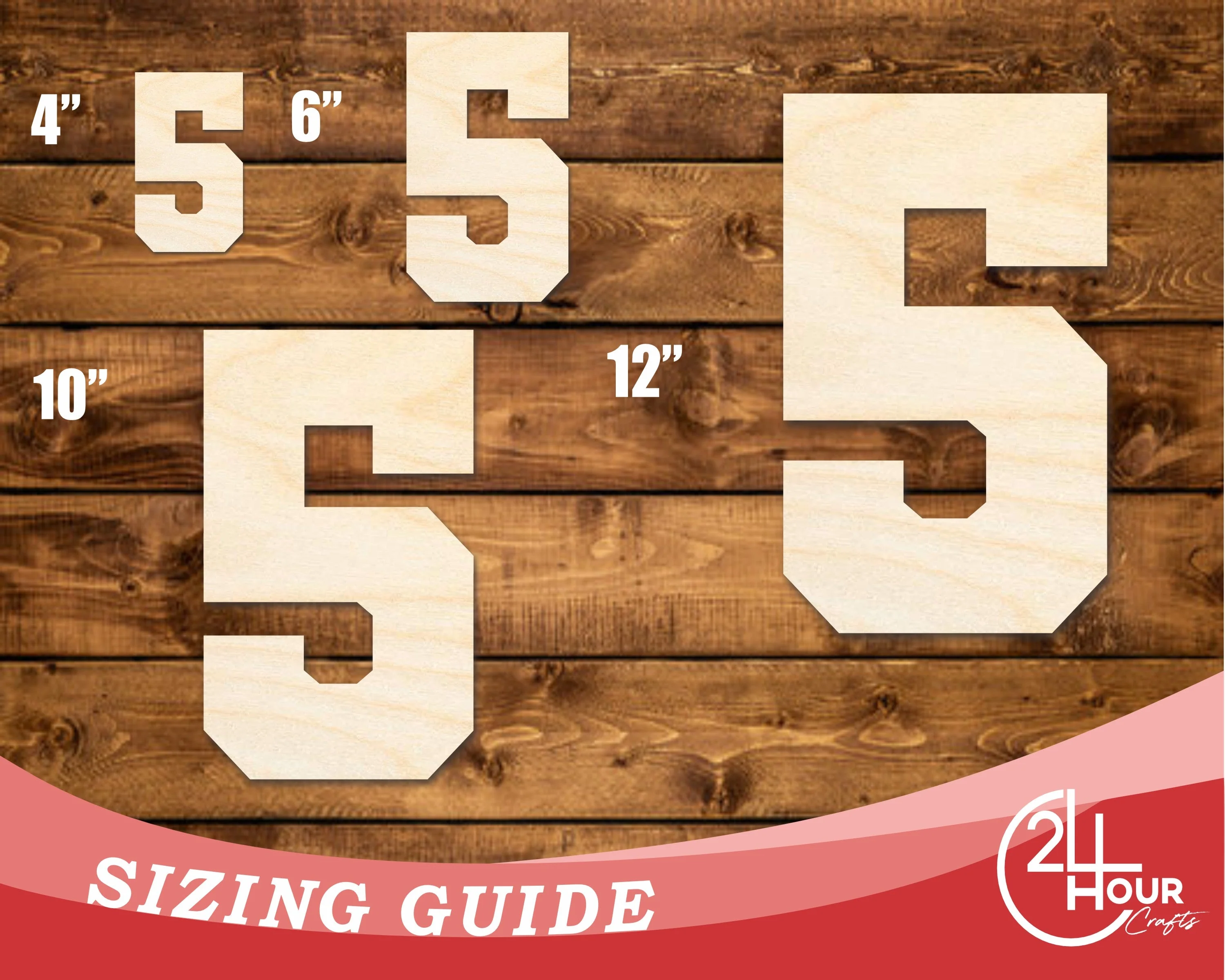 Unfinished Wood Varisty Number Five Shape | DIY Craft Cutout | up to 46" DIY - Image 3
