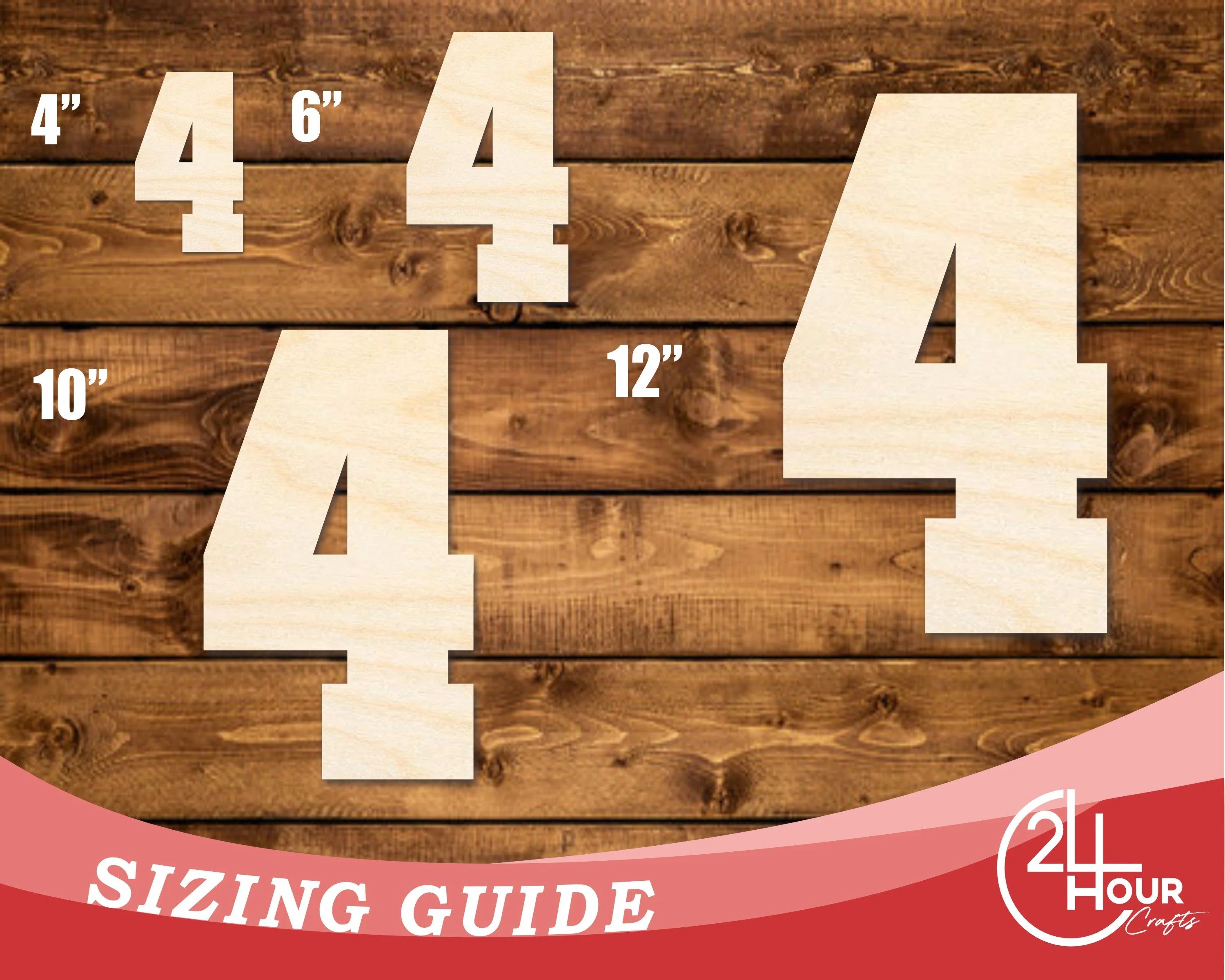 Unfinished Wood Varisty Number Four Shape | DIY Craft Cutout | up to 46" DIY - Image 3