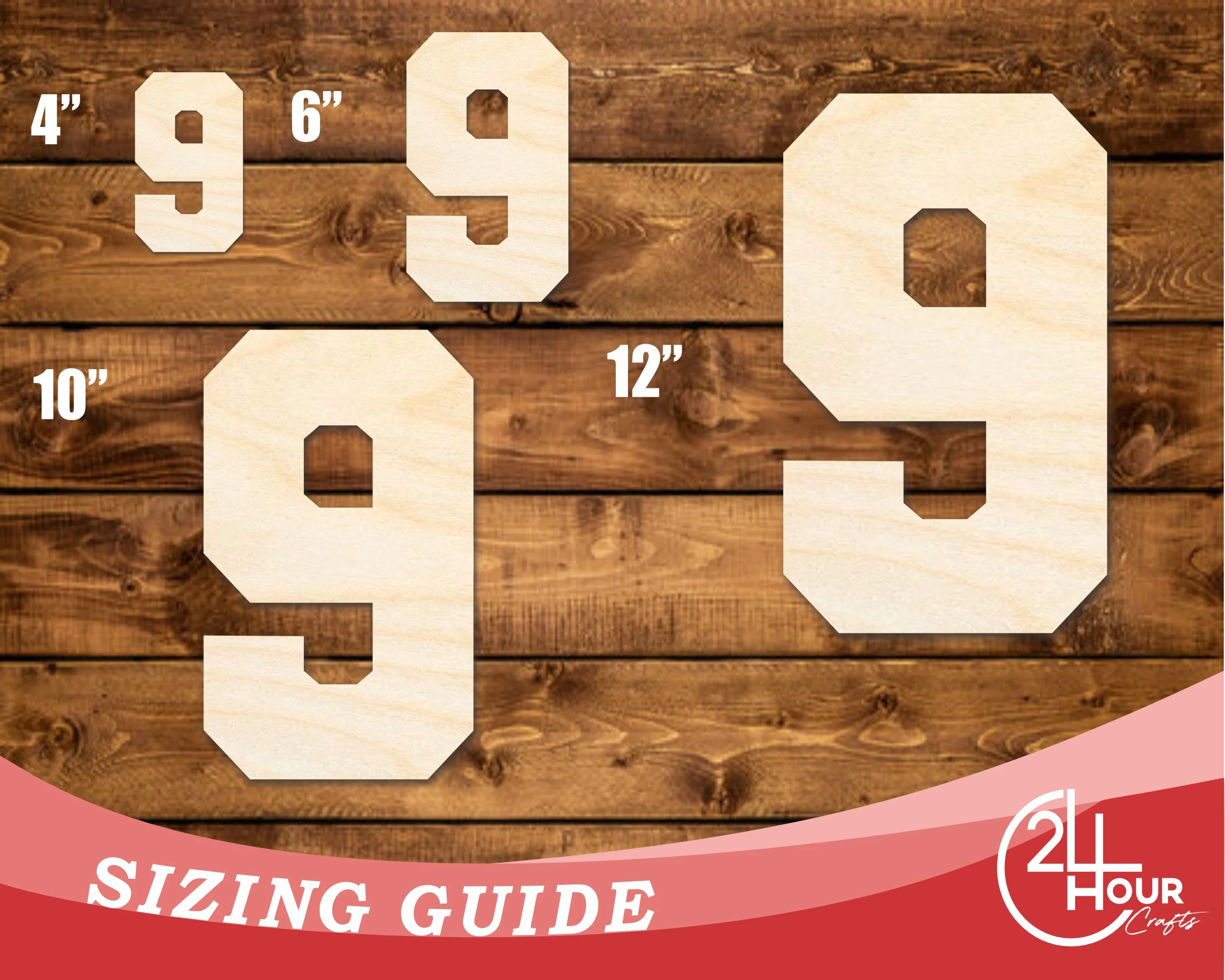Unfinished Wood Varisty Number Nine Shape | DIY Craft Cutout | up to 46" DIY - Image 3