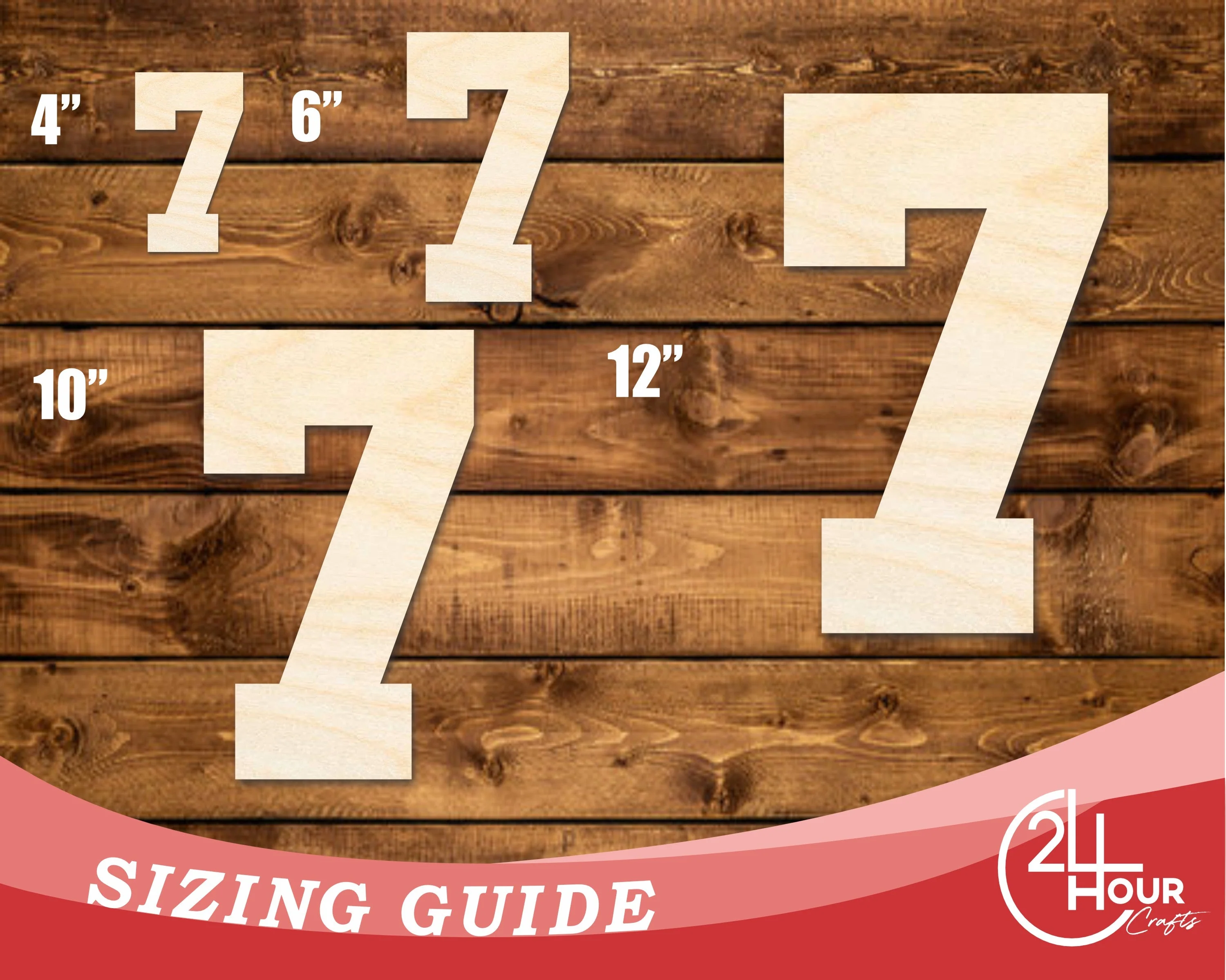 Unfinished Wood Varisty Number Seven Shape | DIY Craft Cutout | up to 46" DIY - Image 3