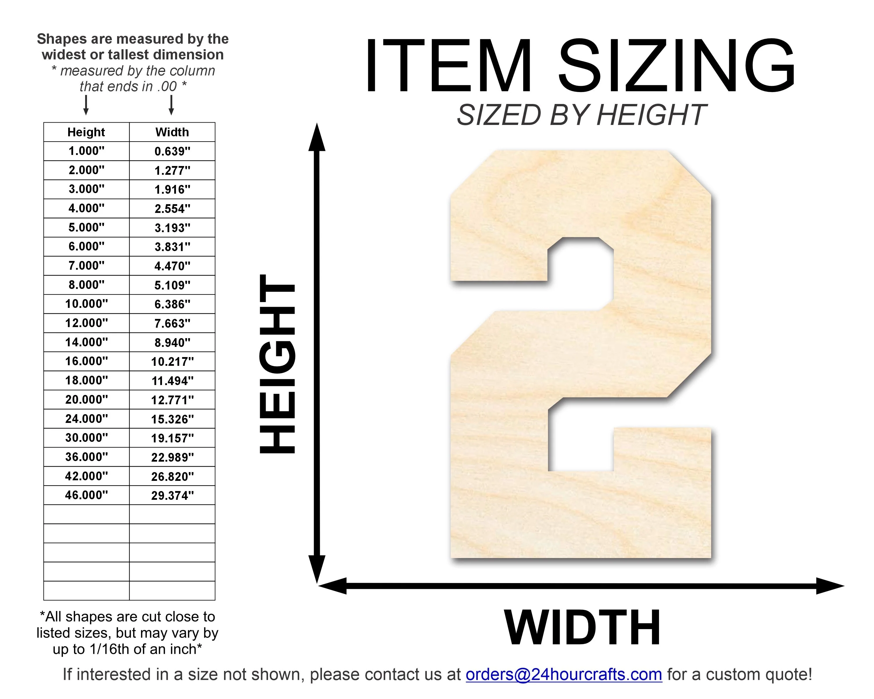 Unfinished Wood Varisty Number Two Shape | DIY Craft Cutout | up to 46" DIY - Image 2