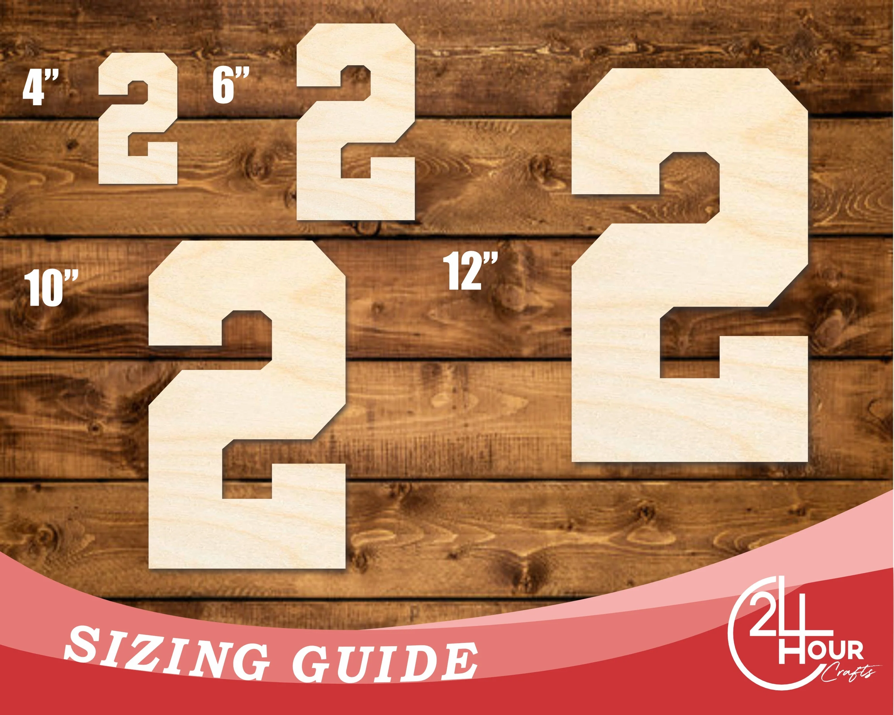 Unfinished Wood Varisty Number Two Shape | DIY Craft Cutout | up to 46" DIY - Image 3