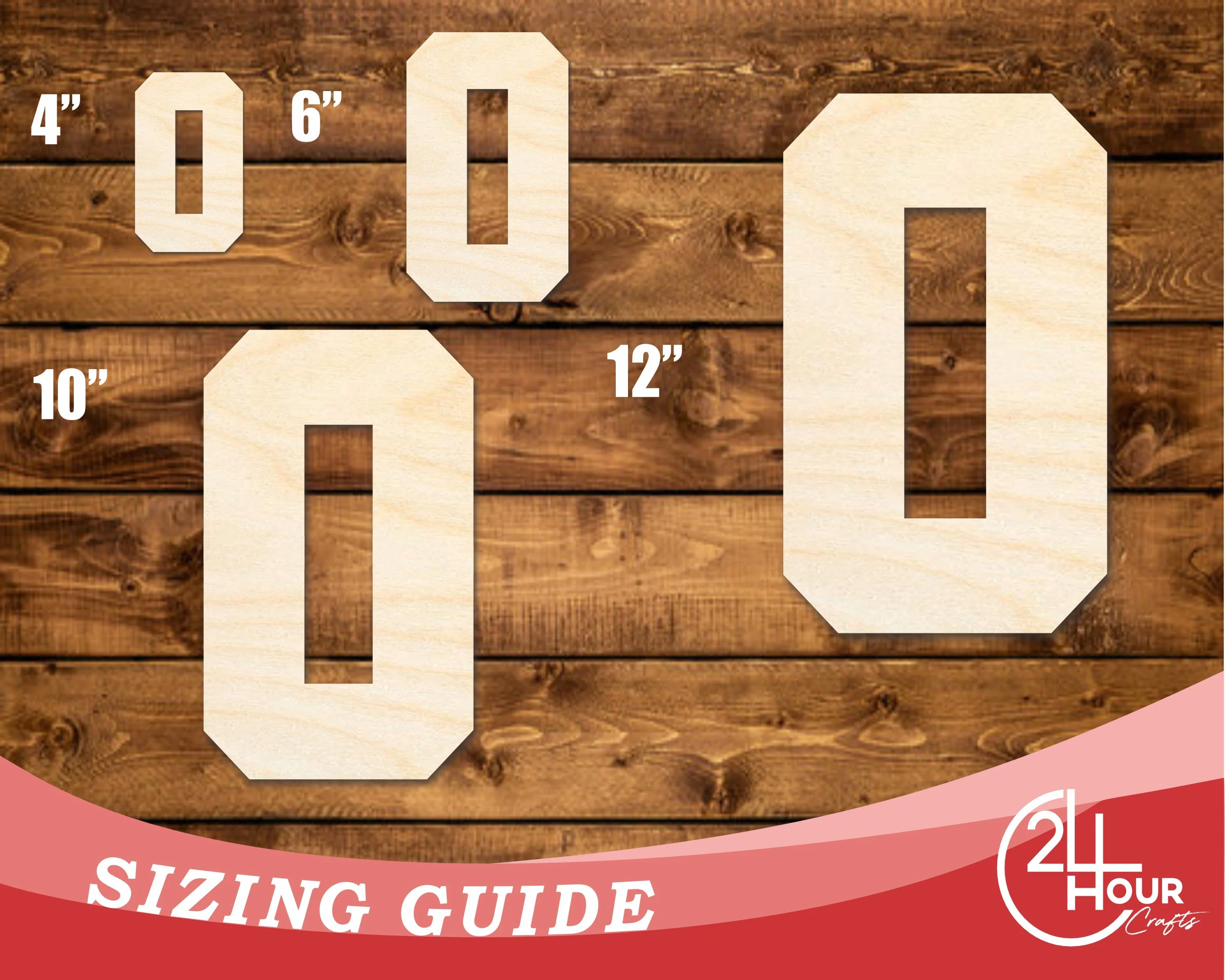 Unfinished Wood Varisty Number Zero Shape | DIY Craft Cutout | up to 46" DIY - Image 3