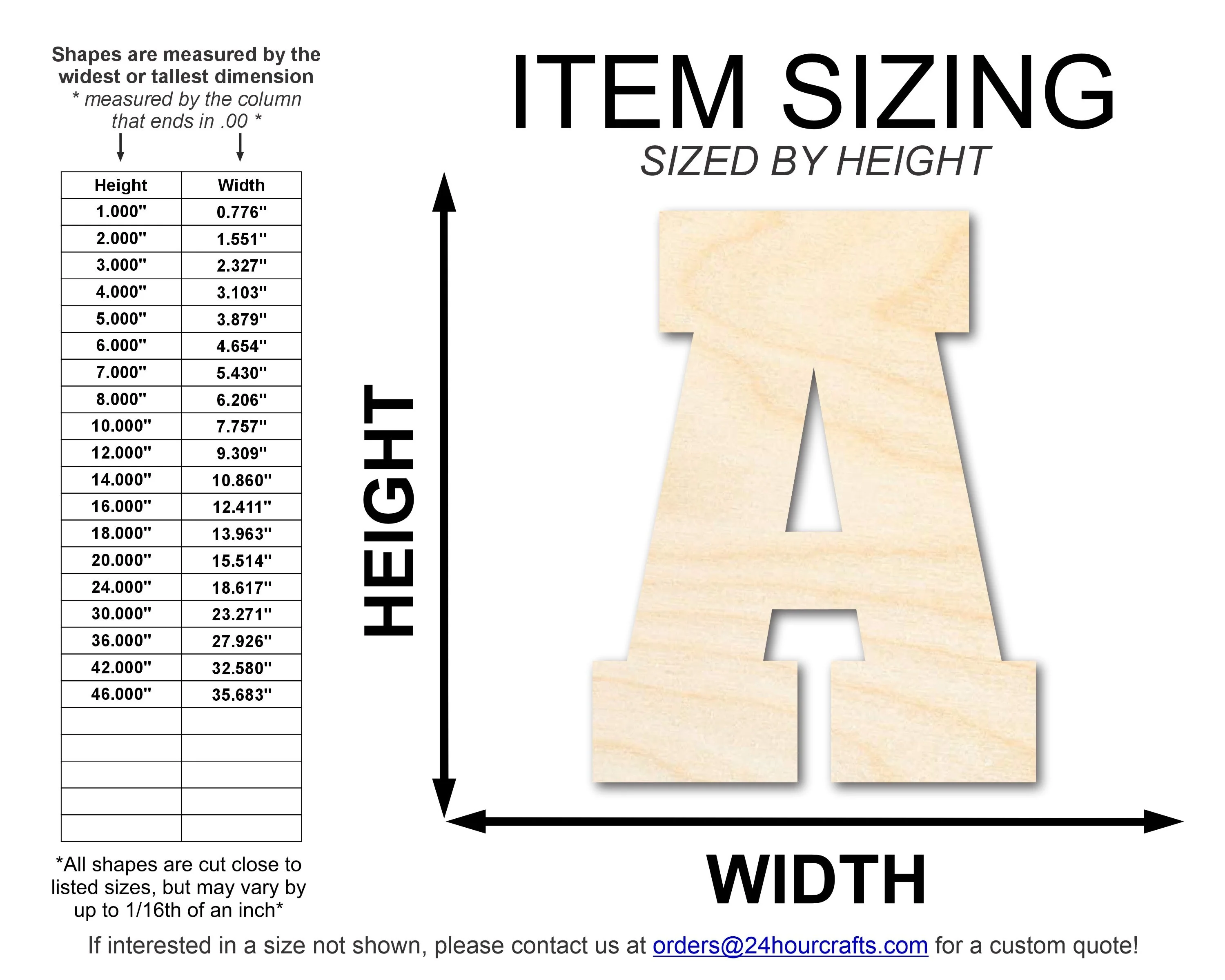 Unfinished Wood Varsity Team Font - A Shape | DIY Craft Cutout | up to 46" DIY - Image 2