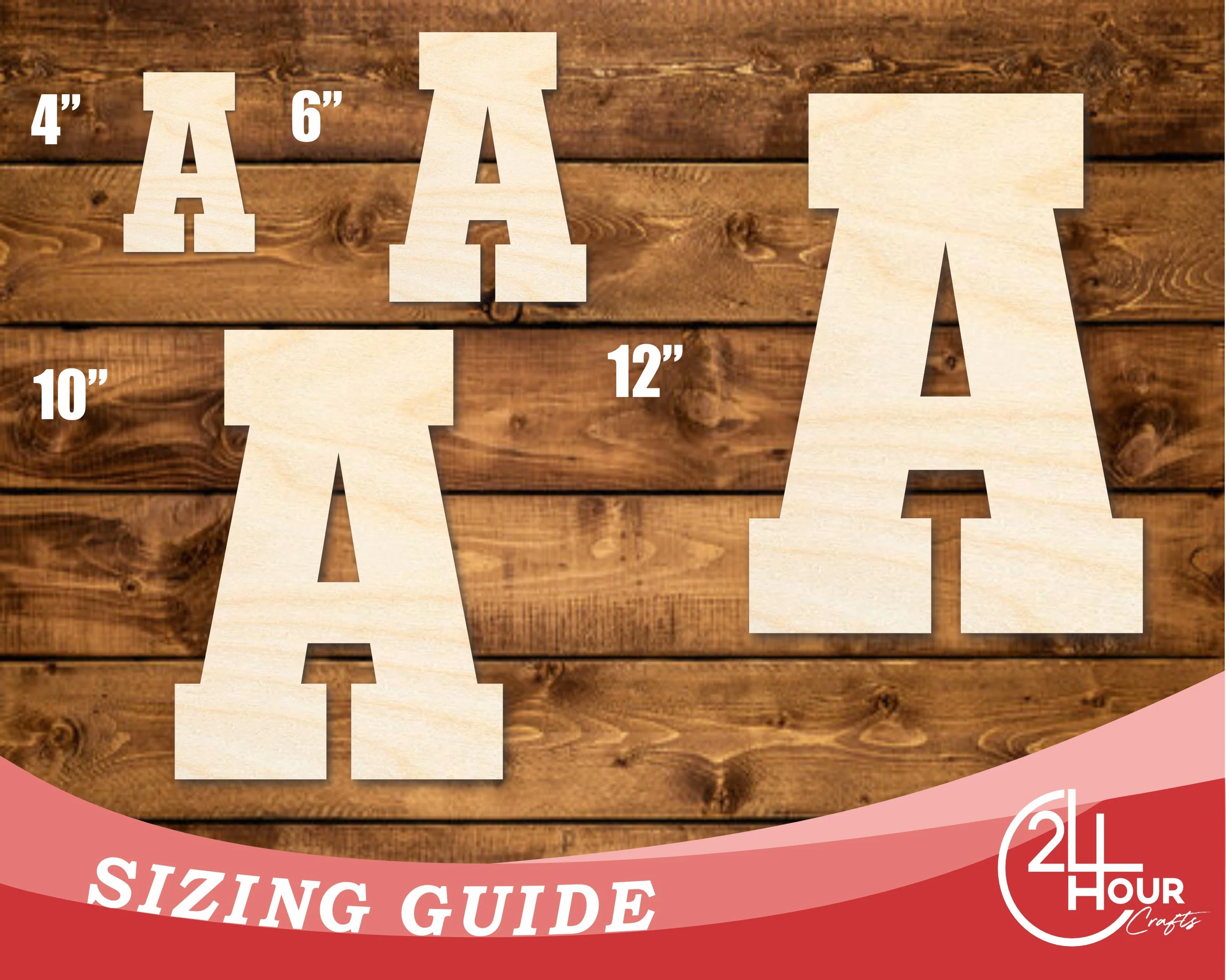 Unfinished Wood Varsity Team Font - A Shape | DIY Craft Cutout | up to 46" DIY - Image 3