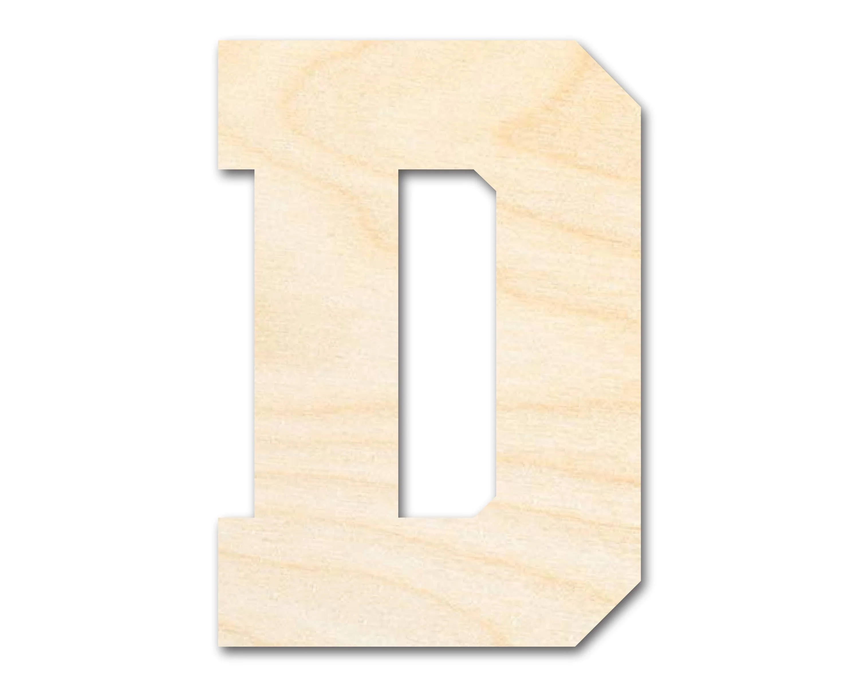 Unfinished Wood Varsity Team Font - D Shape | DIY Craft Cutout | up to 46" DIY