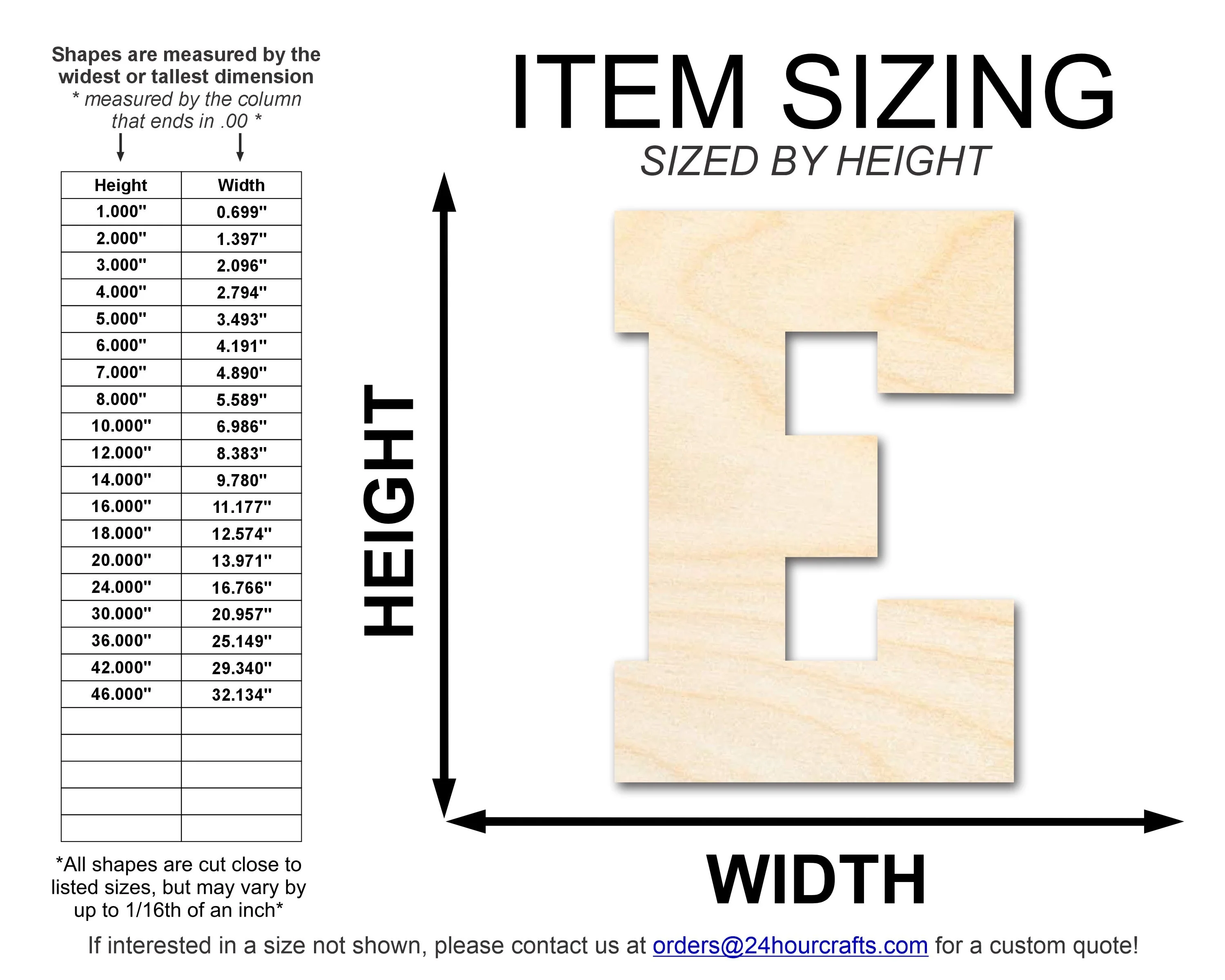 Unfinished Wood Varsity Team Font - E Shape | DIY Craft Cutout | up to 46" DIY - Image 2