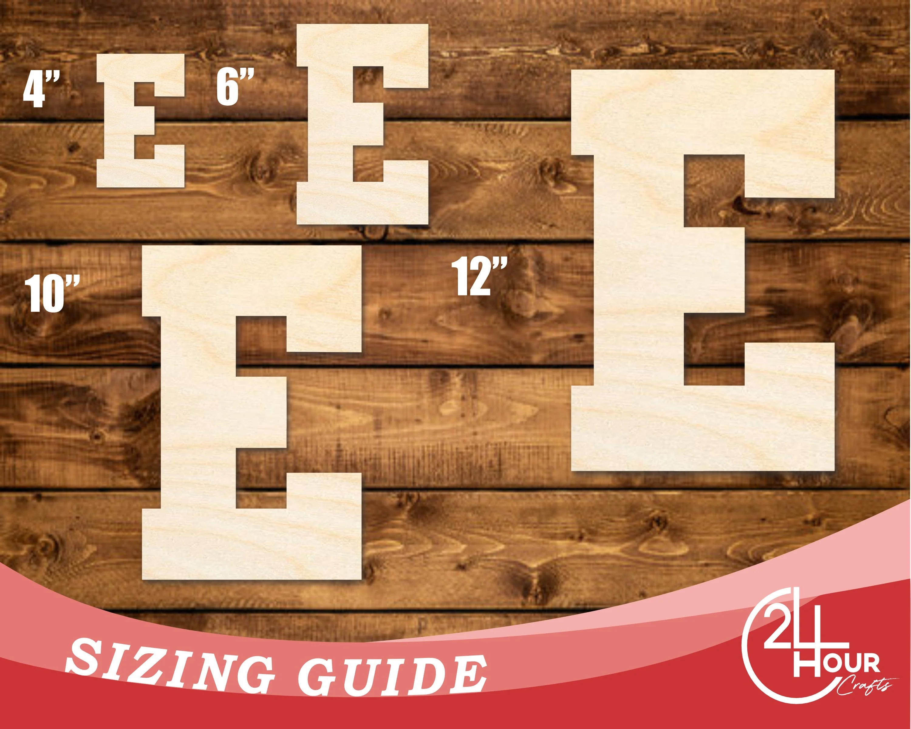 Unfinished Wood Varsity Team Font - E Shape | DIY Craft Cutout | up to 46" DIY - Image 3