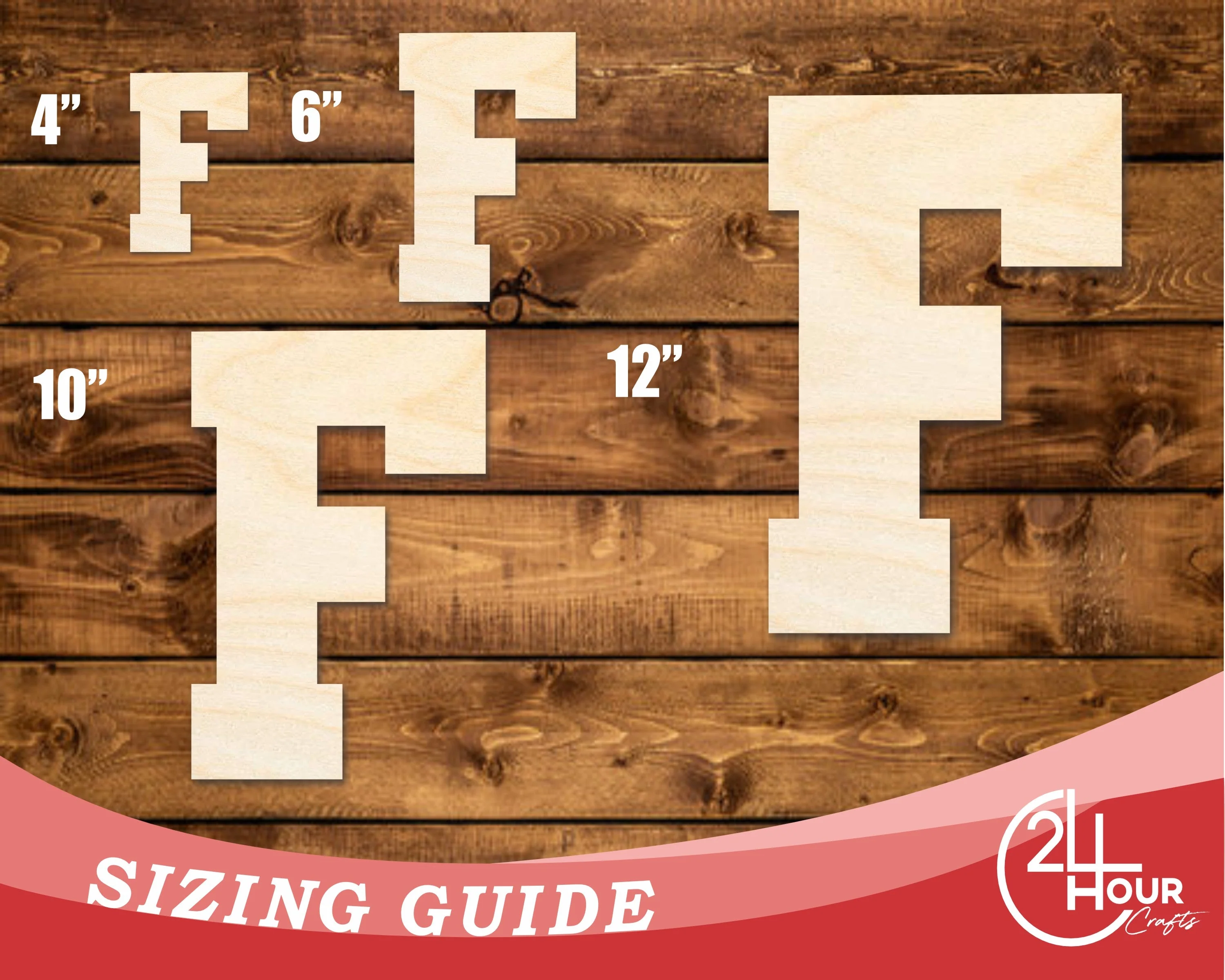 Unfinished Wood Varsity Team Font - F Shape | DIY Craft Cutout | up to 46" DIY - Image 3