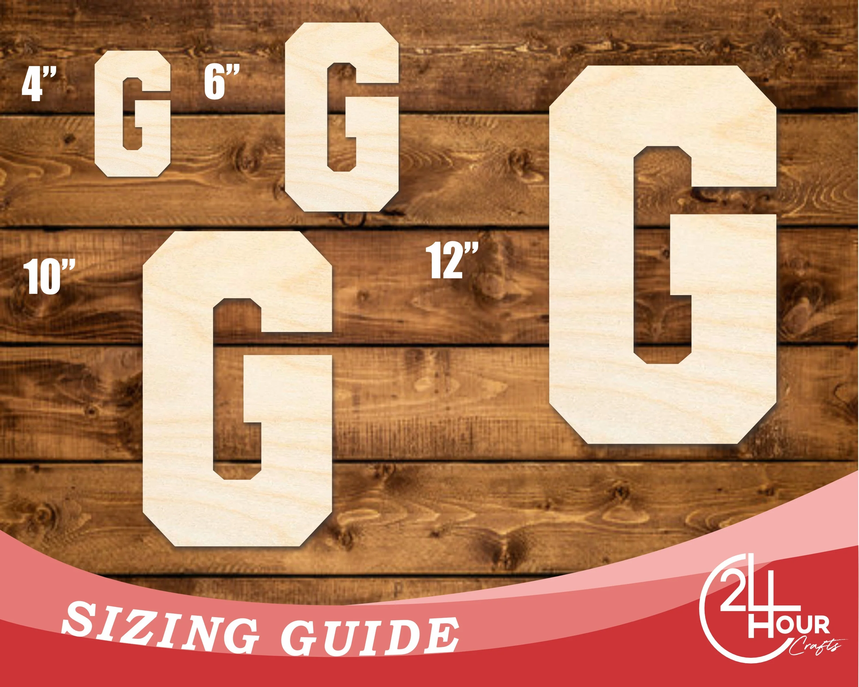 Unfinished Wood Varsity Team Font - G Shape | DIY Craft Cutout | up to 46" DIY - Image 3