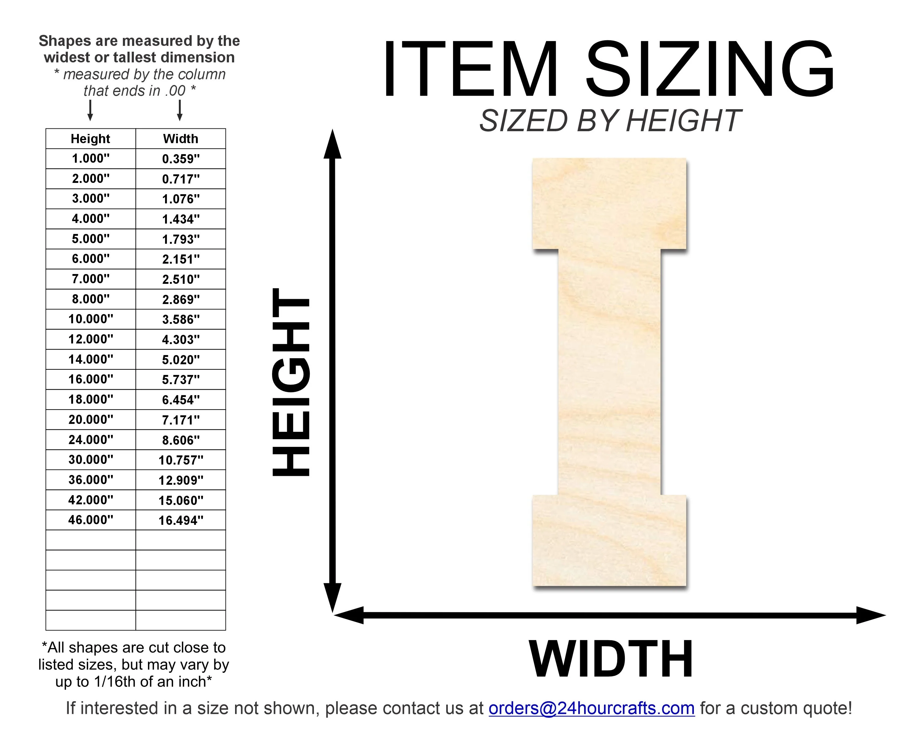 Unfinished Wood Varsity Team Font - I Shape | DIY Craft Cutout | up to 46" DIY - Image 2