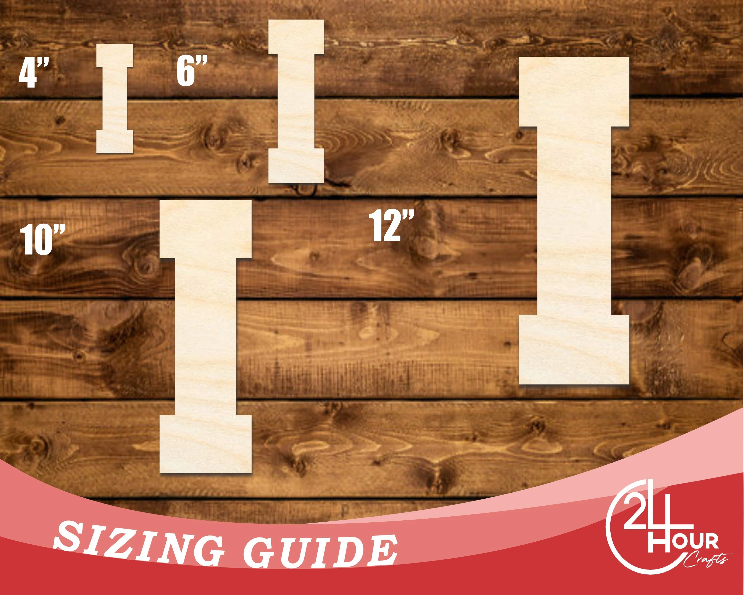Unfinished Wood Varsity Team Font - I Shape | DIY Craft Cutout | up to 46" DIY - Image 3