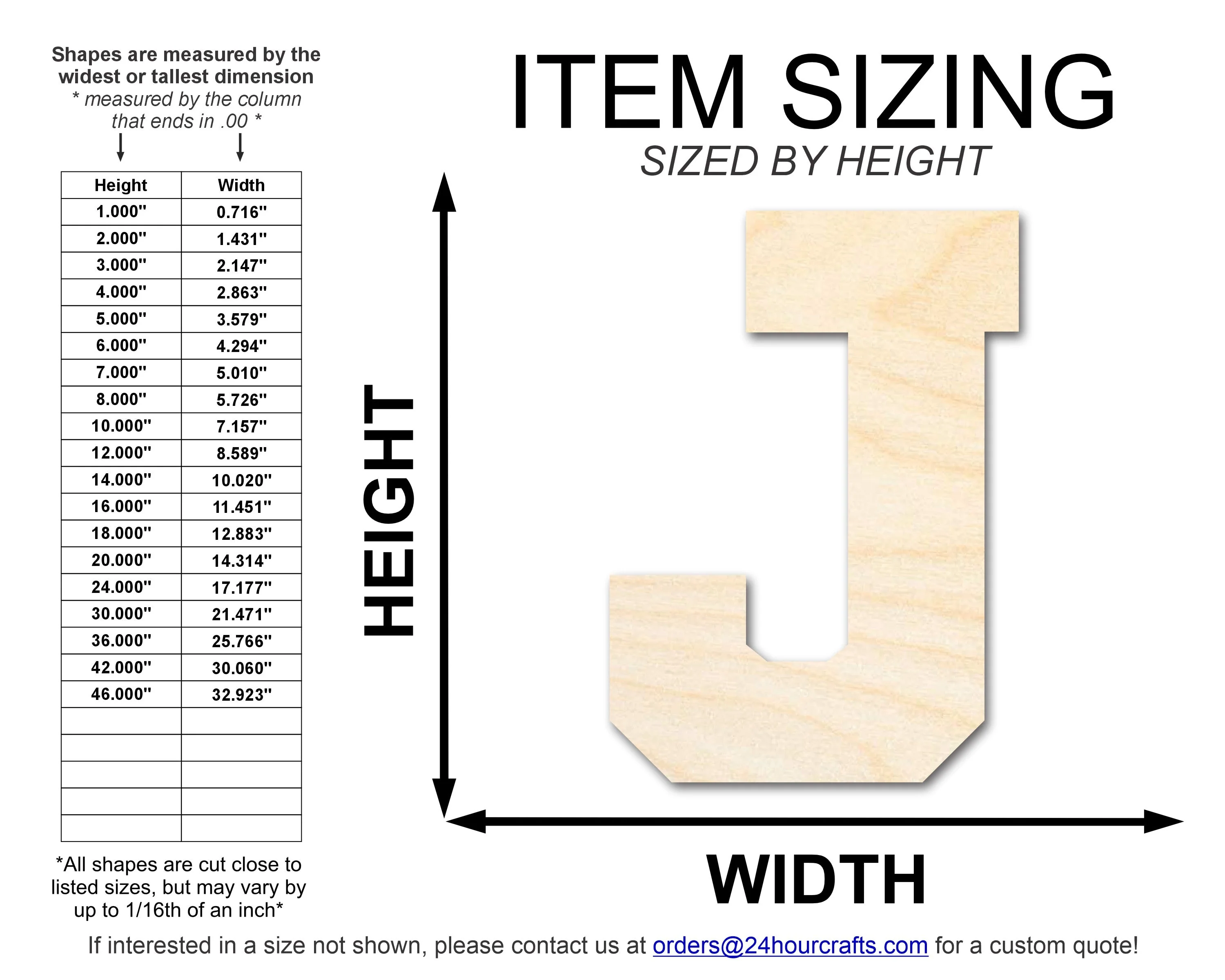 Unfinished Wood Varsity Team Font - J Shape | DIY Craft Cutout | up to 46" DIY - Image 2