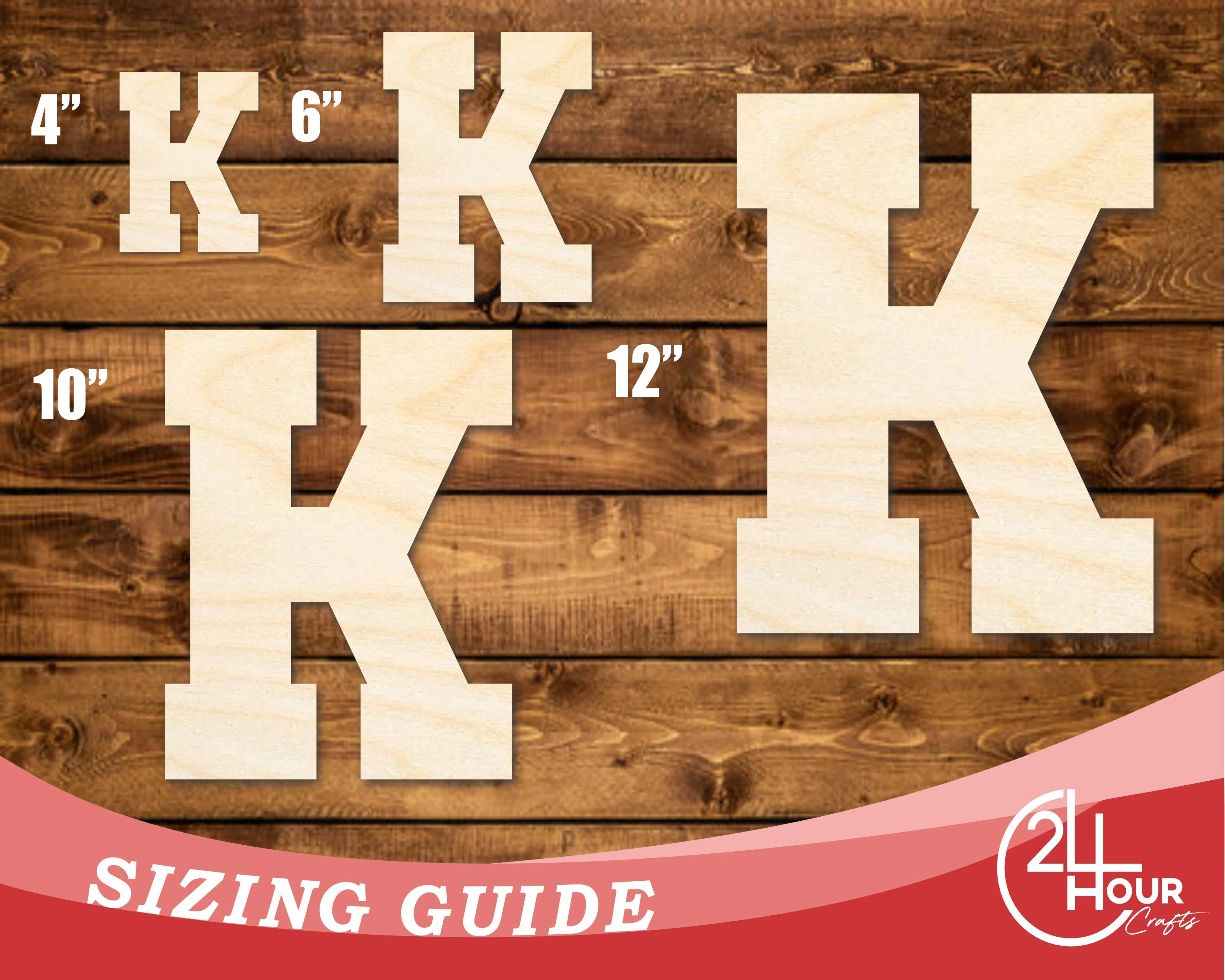 Unfinished Wood Varsity Team Font - K Shape | DIY Craft Cutout | up to 46" DIY - Image 3