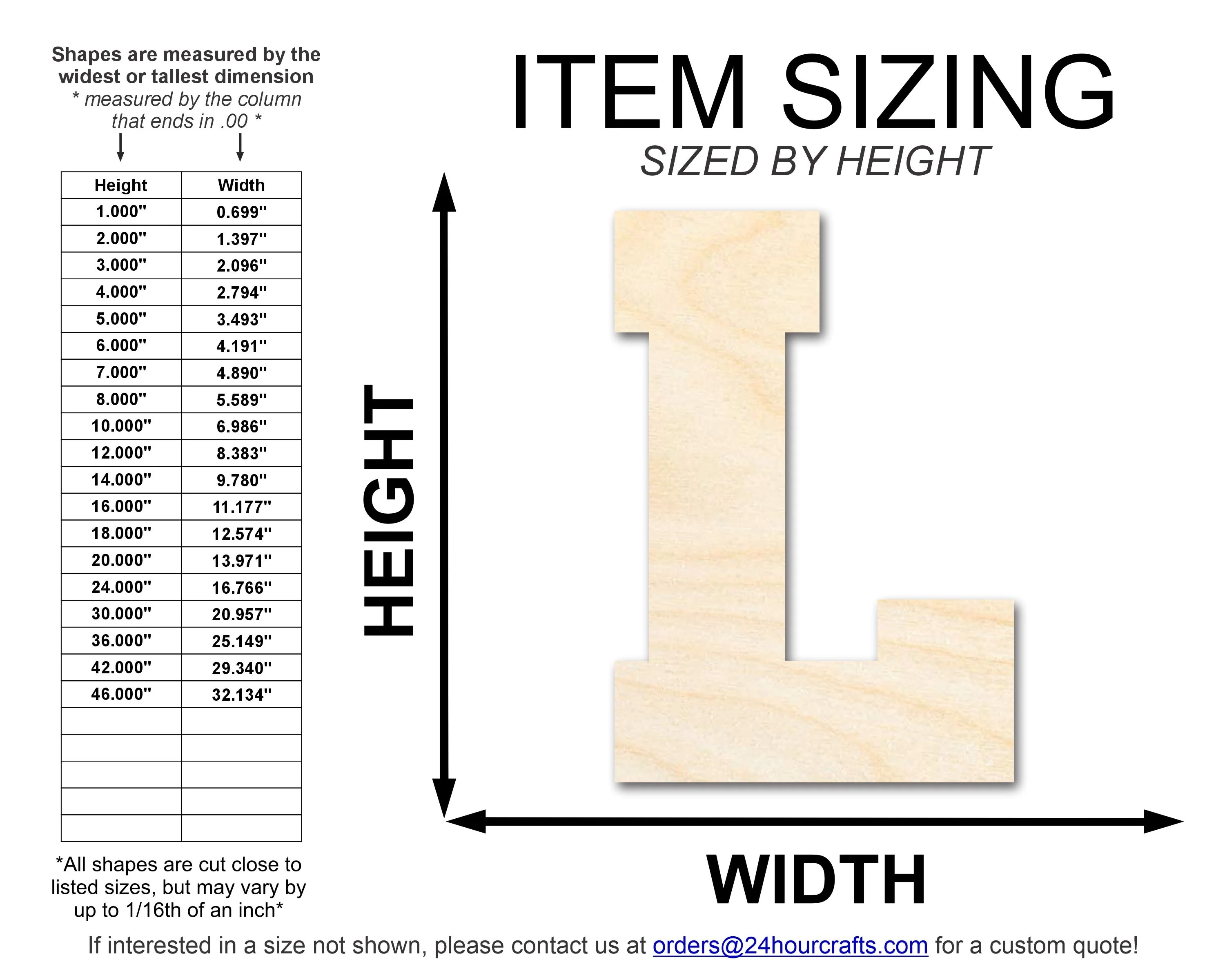 Unfinished Wood Varsity Team Font - L Shape | DIY Craft Cutout | up to 46" DIY - Image 2