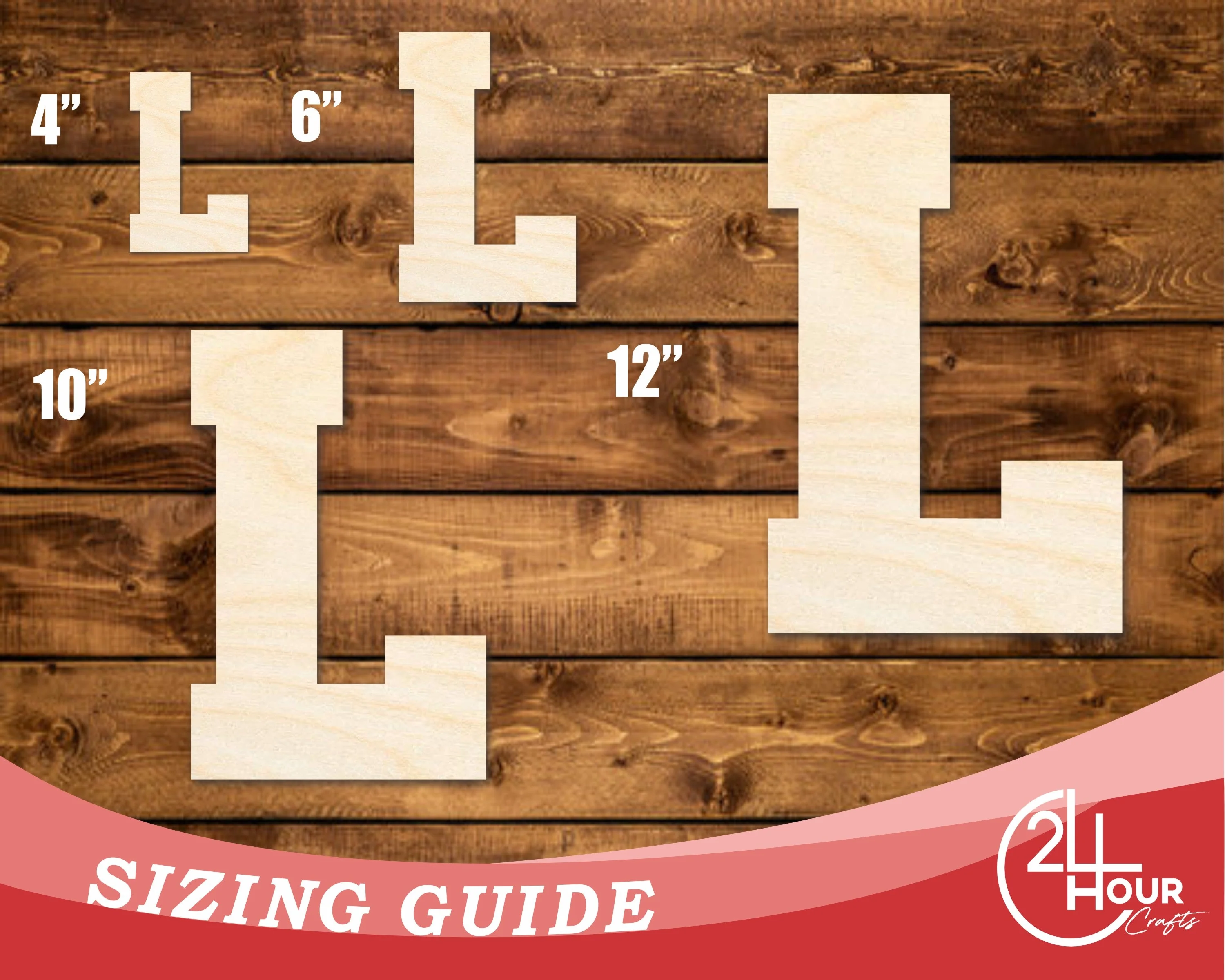 Unfinished Wood Varsity Team Font - L Shape | DIY Craft Cutout | up to 46" DIY - Image 3