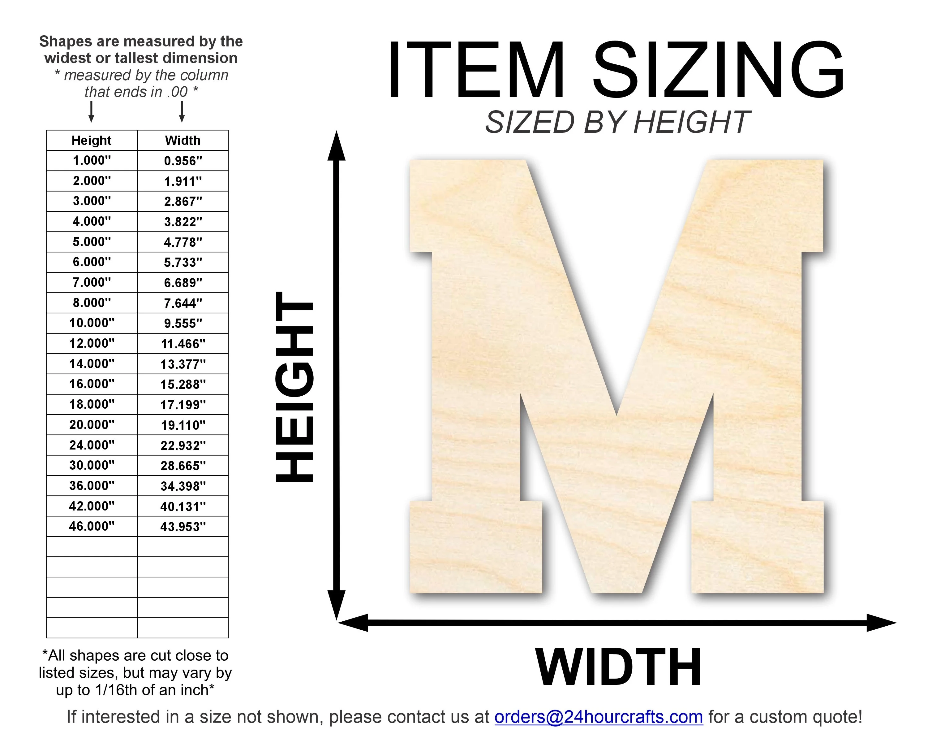 Unfinished Wood Varsity Team Font - M Shape | DIY Craft Cutout | up to 46" DIY - Image 2