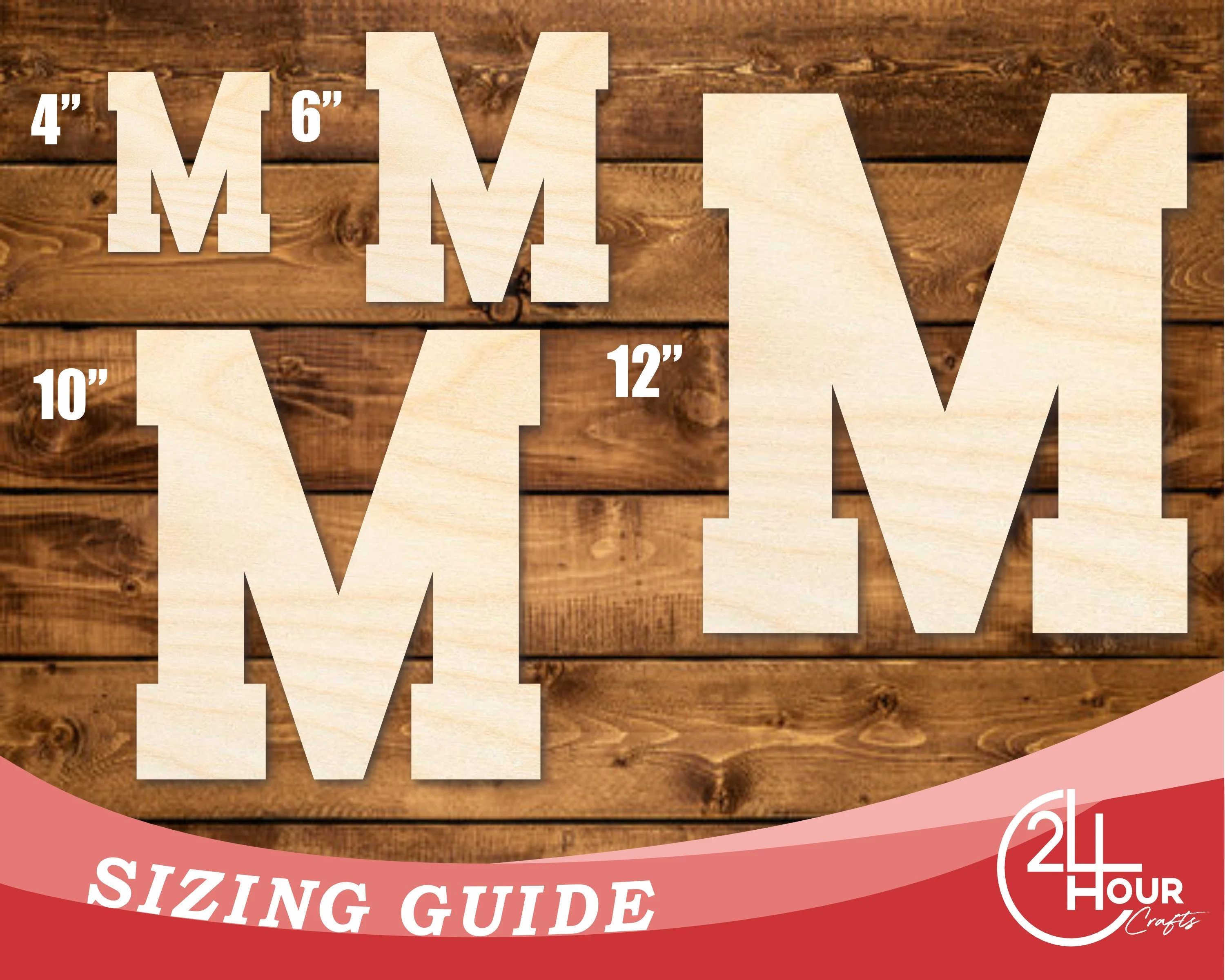 Unfinished Wood Varsity Team Font - M Shape | DIY Craft Cutout | up to 46" DIY - Image 3