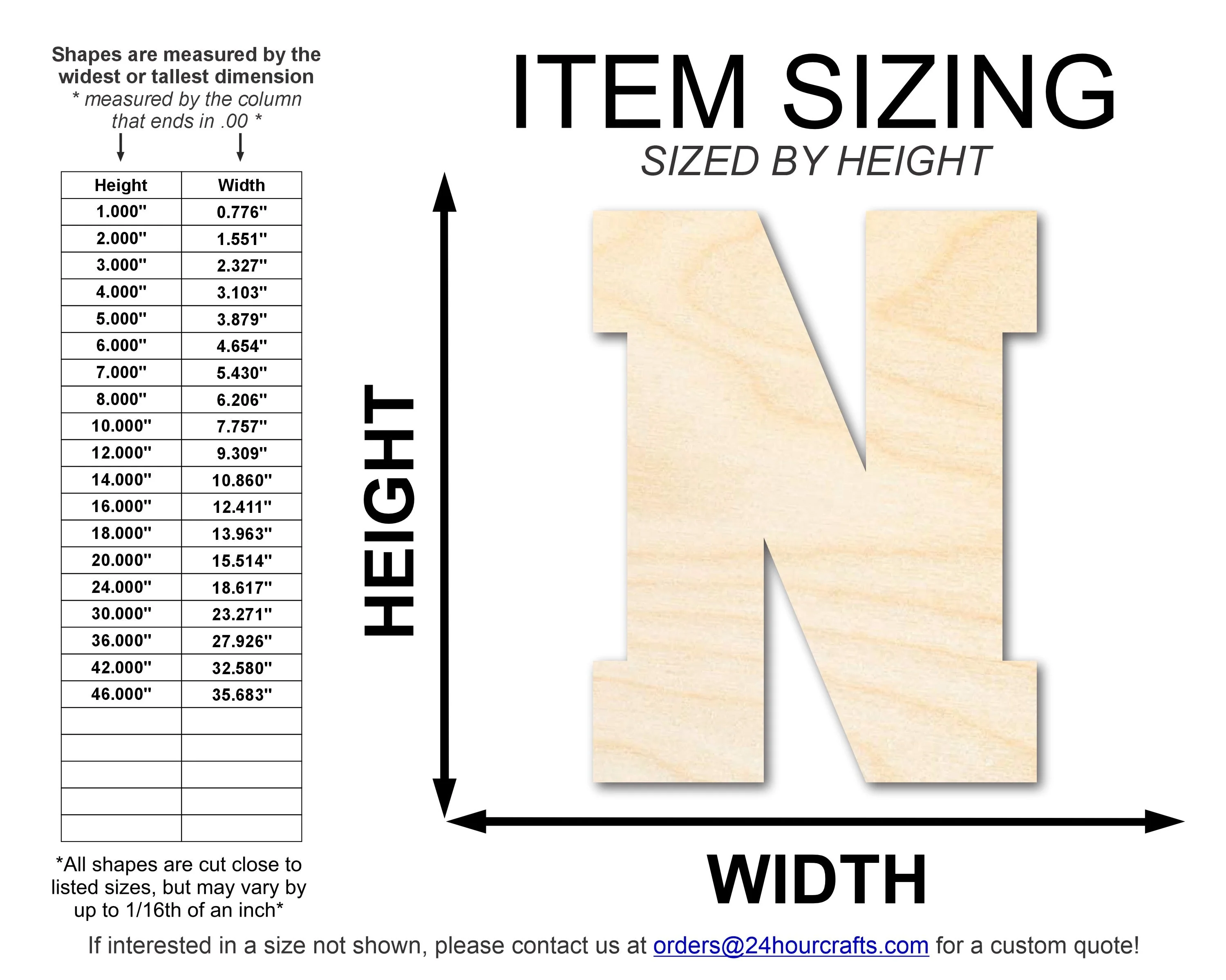Unfinished Wood Varsity Team Font - N Shape | DIY Craft Cutout | up to 46" DIY - Image 2