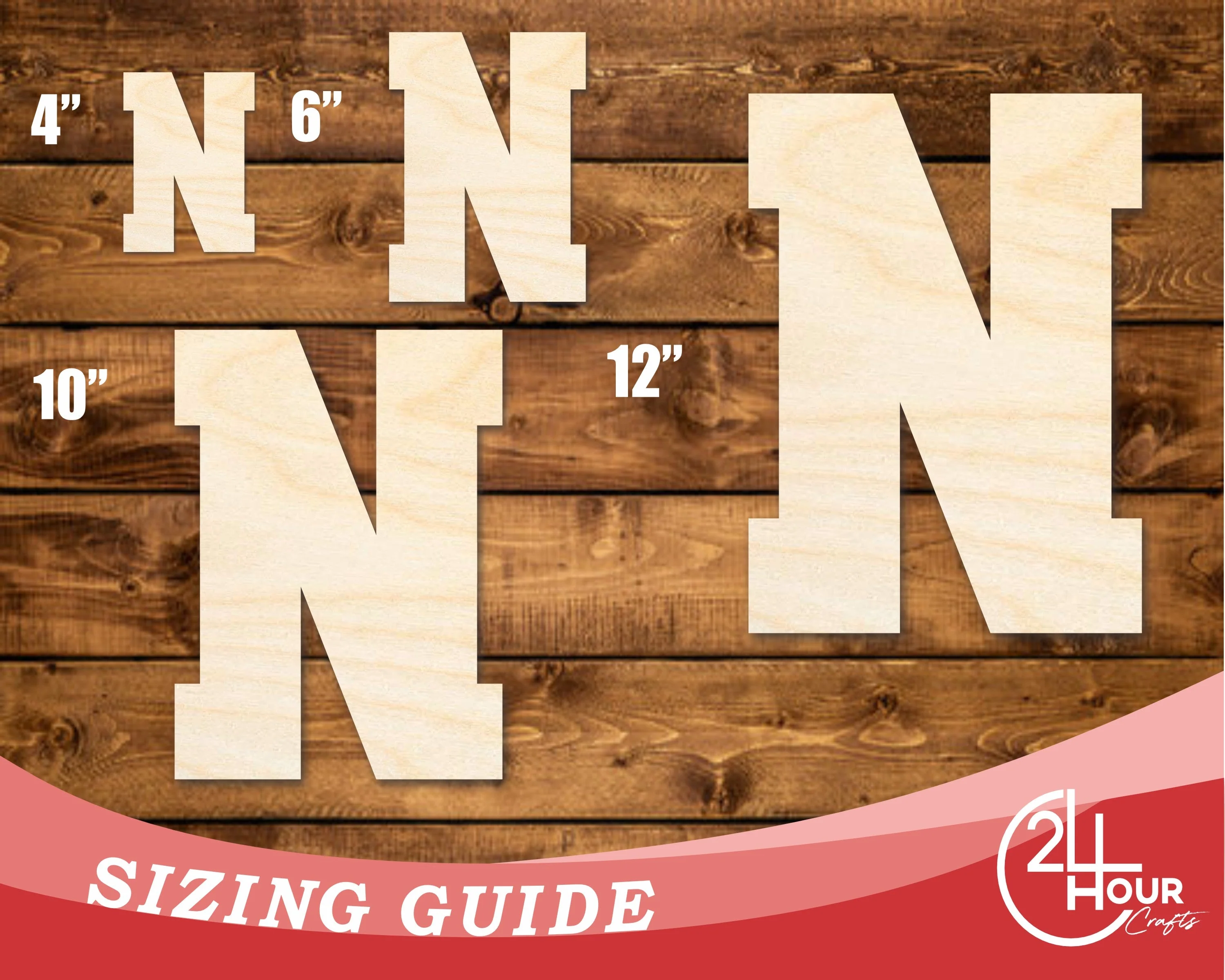 Unfinished Wood Varsity Team Font - N Shape | DIY Craft Cutout | up to 46" DIY - Image 3
