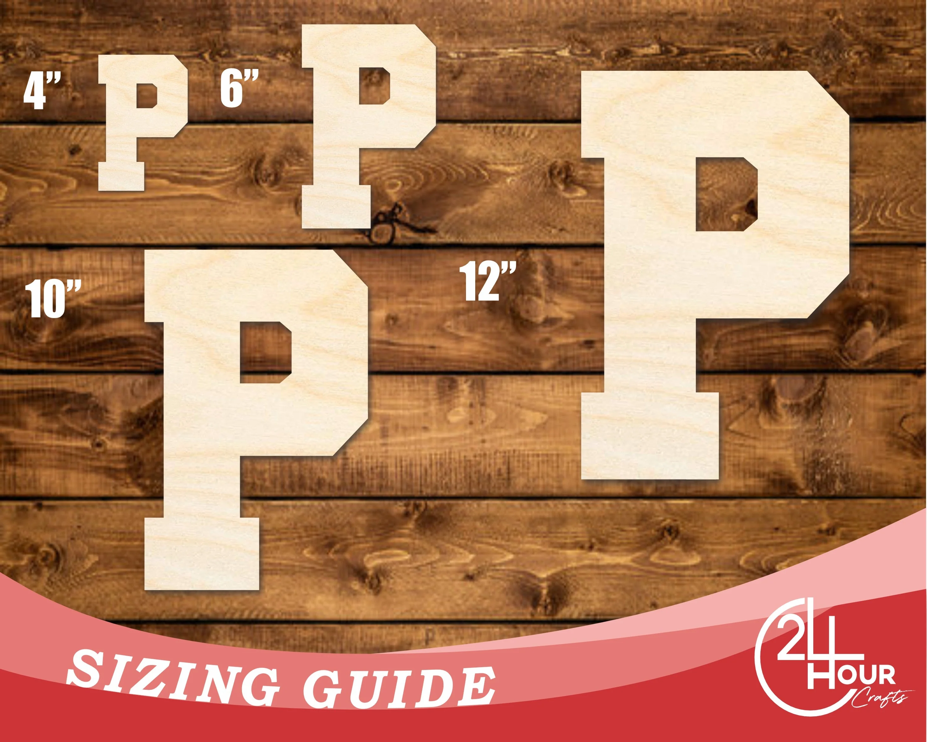 Unfinished Wood Varsity Team Font - P Shape | DIY Craft Cutout | up to 46" DIY - Image 3