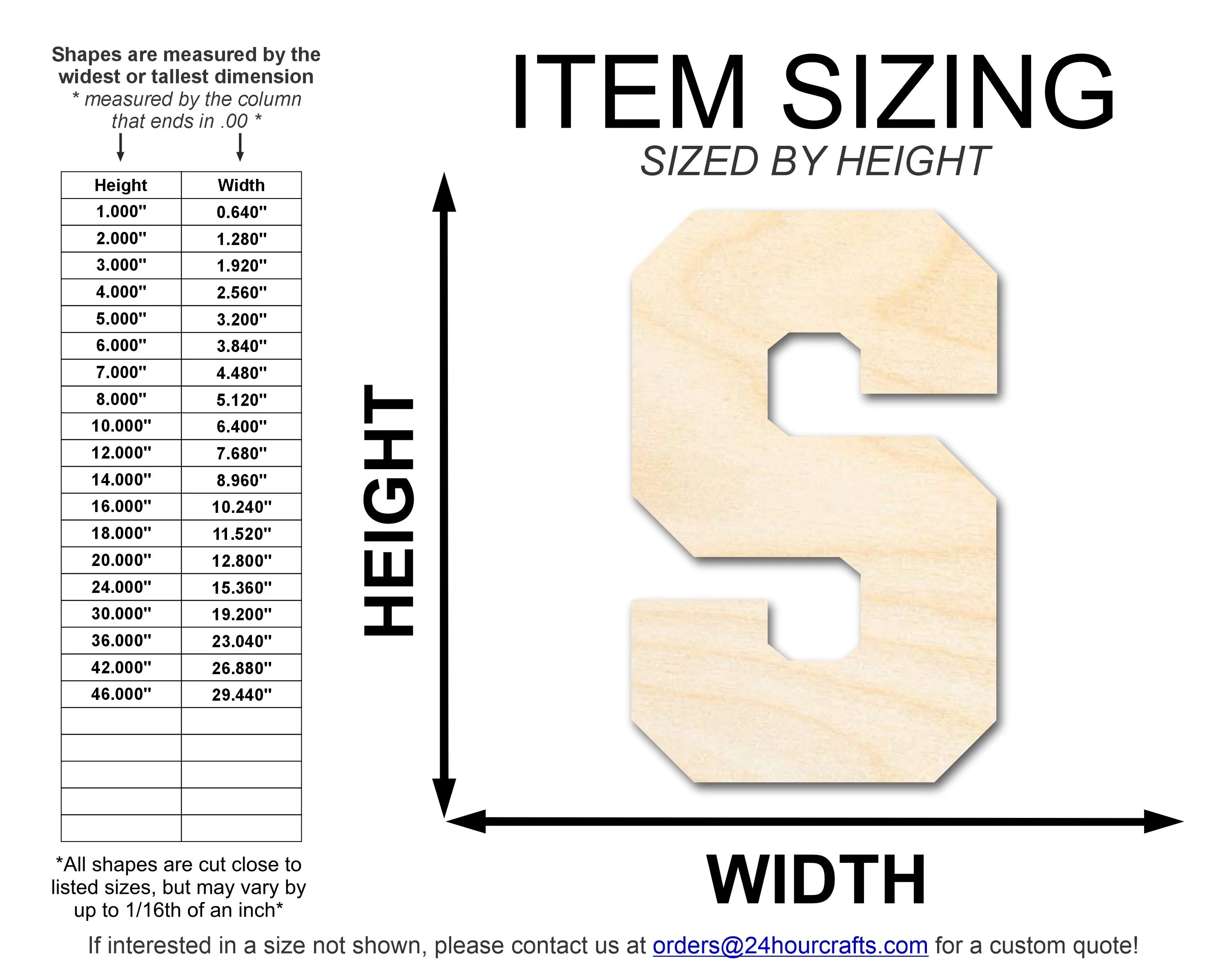 Unfinished Wood Varsity Team Font - S Shape | DIY Craft Cutout | up to 46" DIY - Image 2