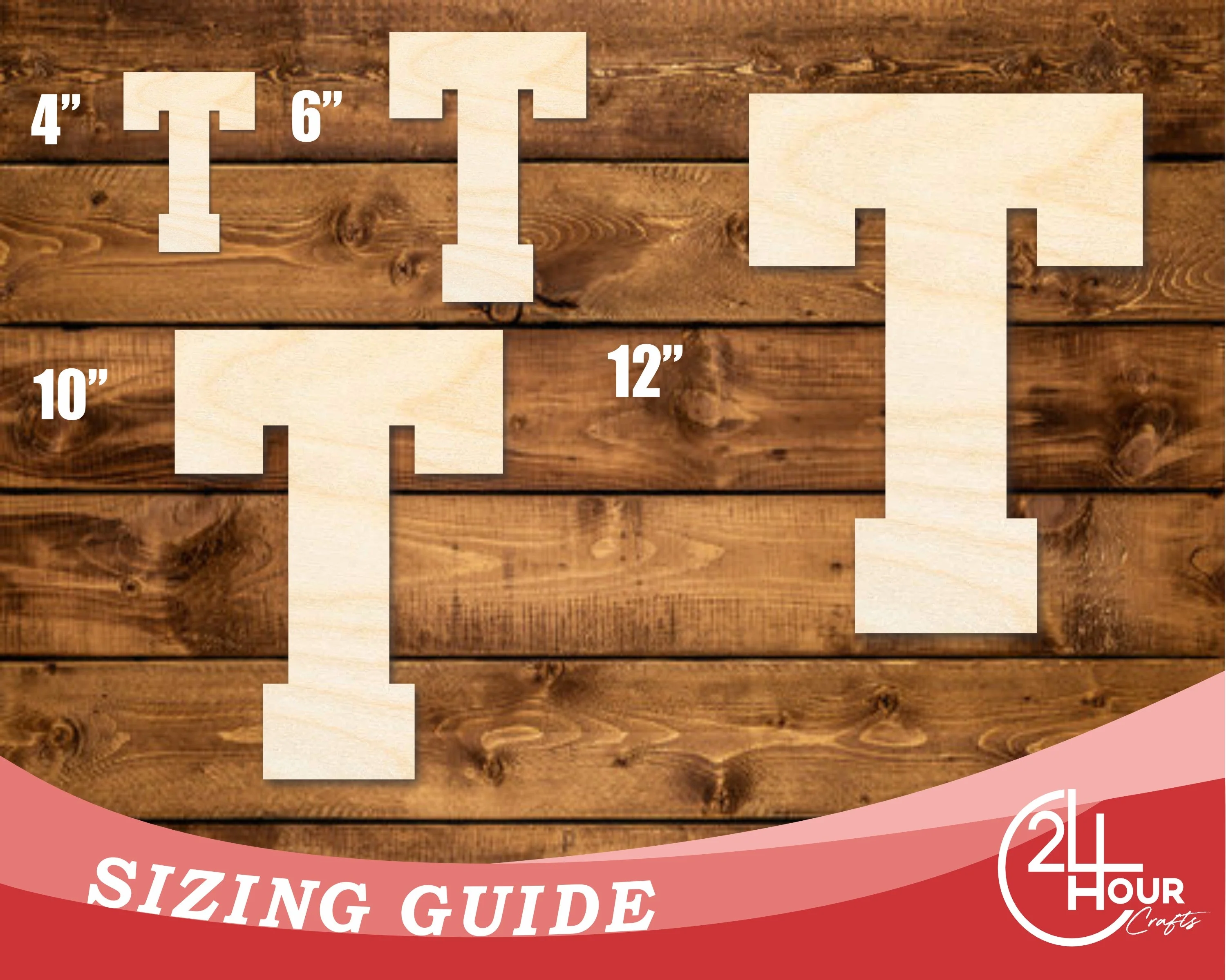 Unfinished Wood Varsity Team Font - T Shape | DIY Craft Cutout | up to 46" DIY - Image 3
