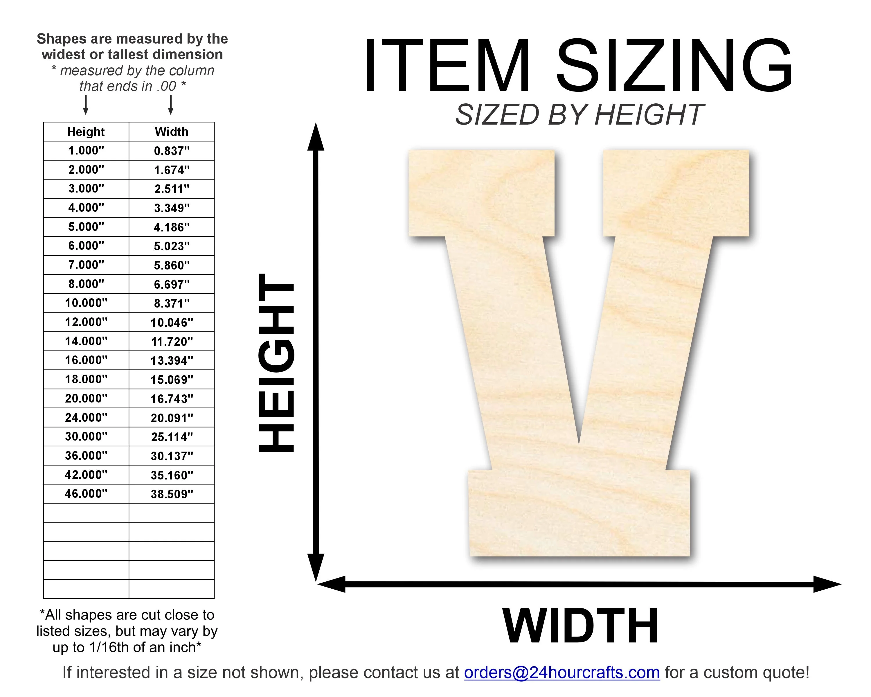 Unfinished Wood Varsity Team Font - V Shape | DIY Craft Cutout | up to 46" DIY - Image 2