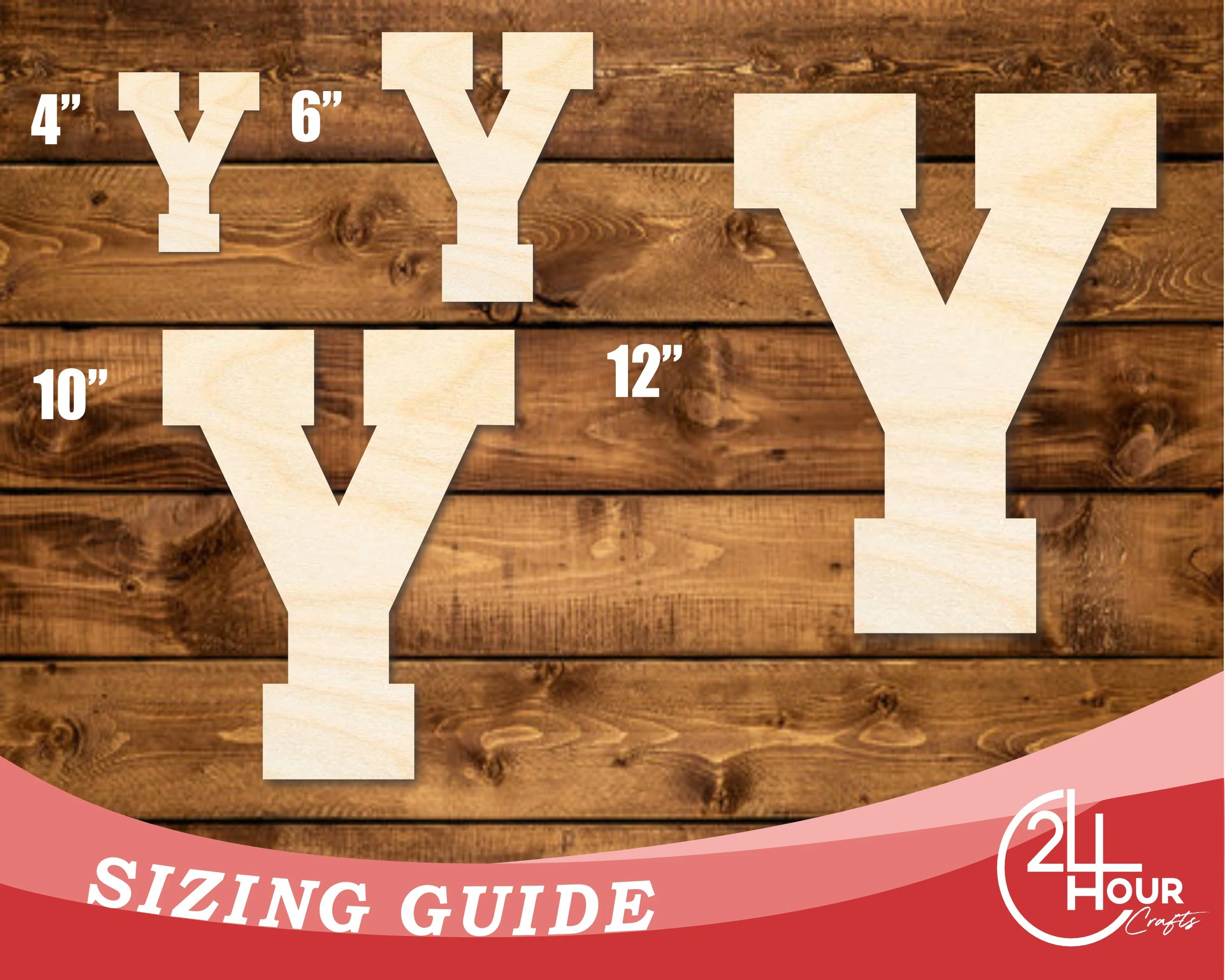 Unfinished Wood Varsity Team Font - Y Shape | DIY Craft Cutout | up to 46" DIY - Image 3