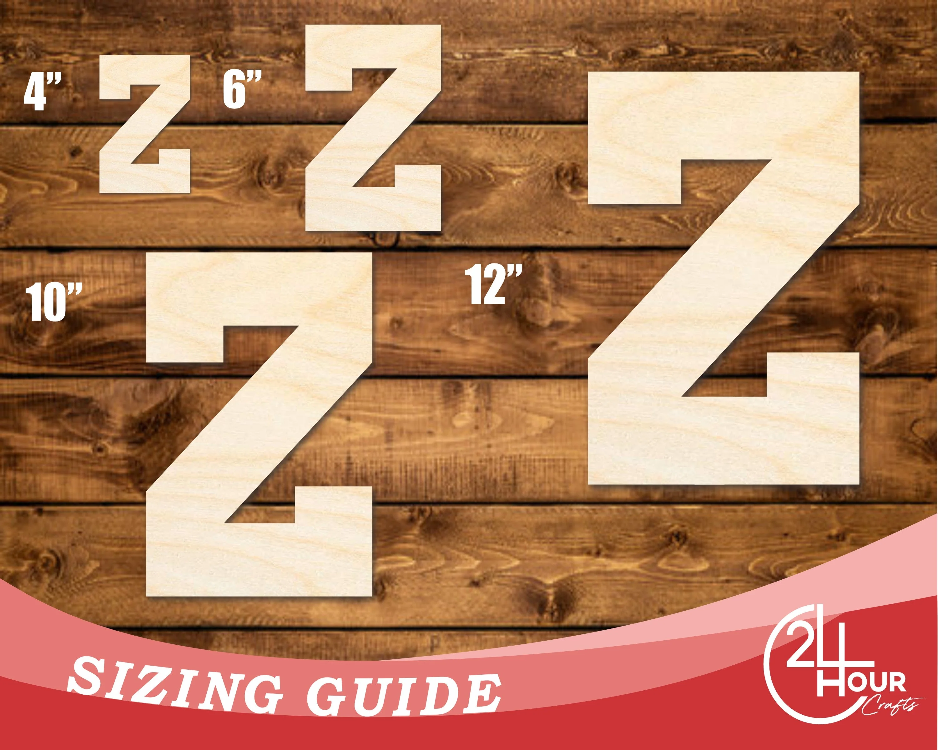 Unfinished Wood Varsity Team Font - Z Shape | DIY Craft Cutout | up to 46" DIY - Image 3