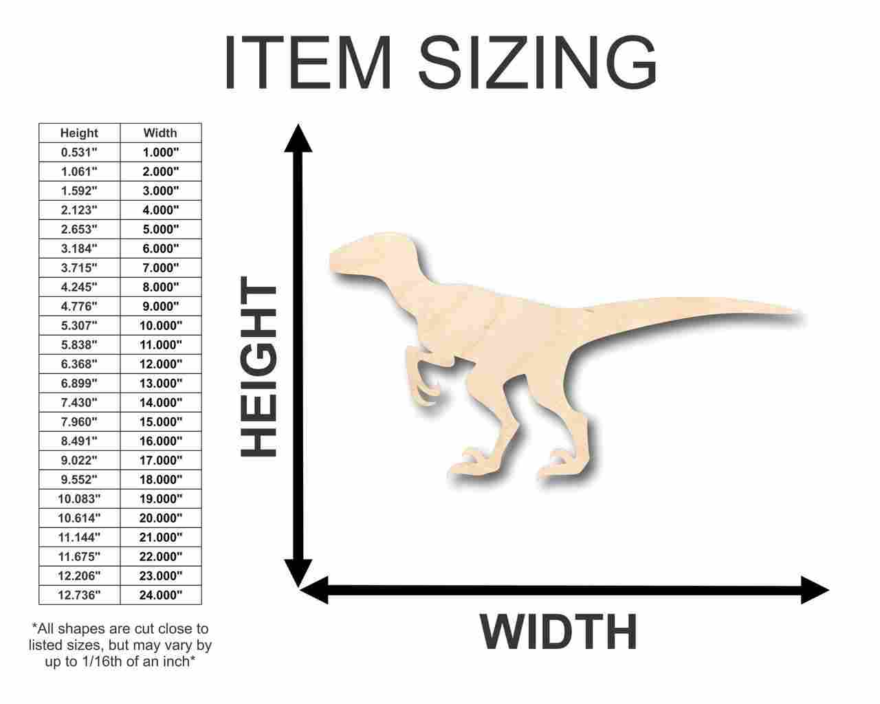 Unfinished Wood Velociraptor Shape - Kid's Room Decor - Jurassic Park - Dinosaur - Craft - up to 46" DIY - Image 2