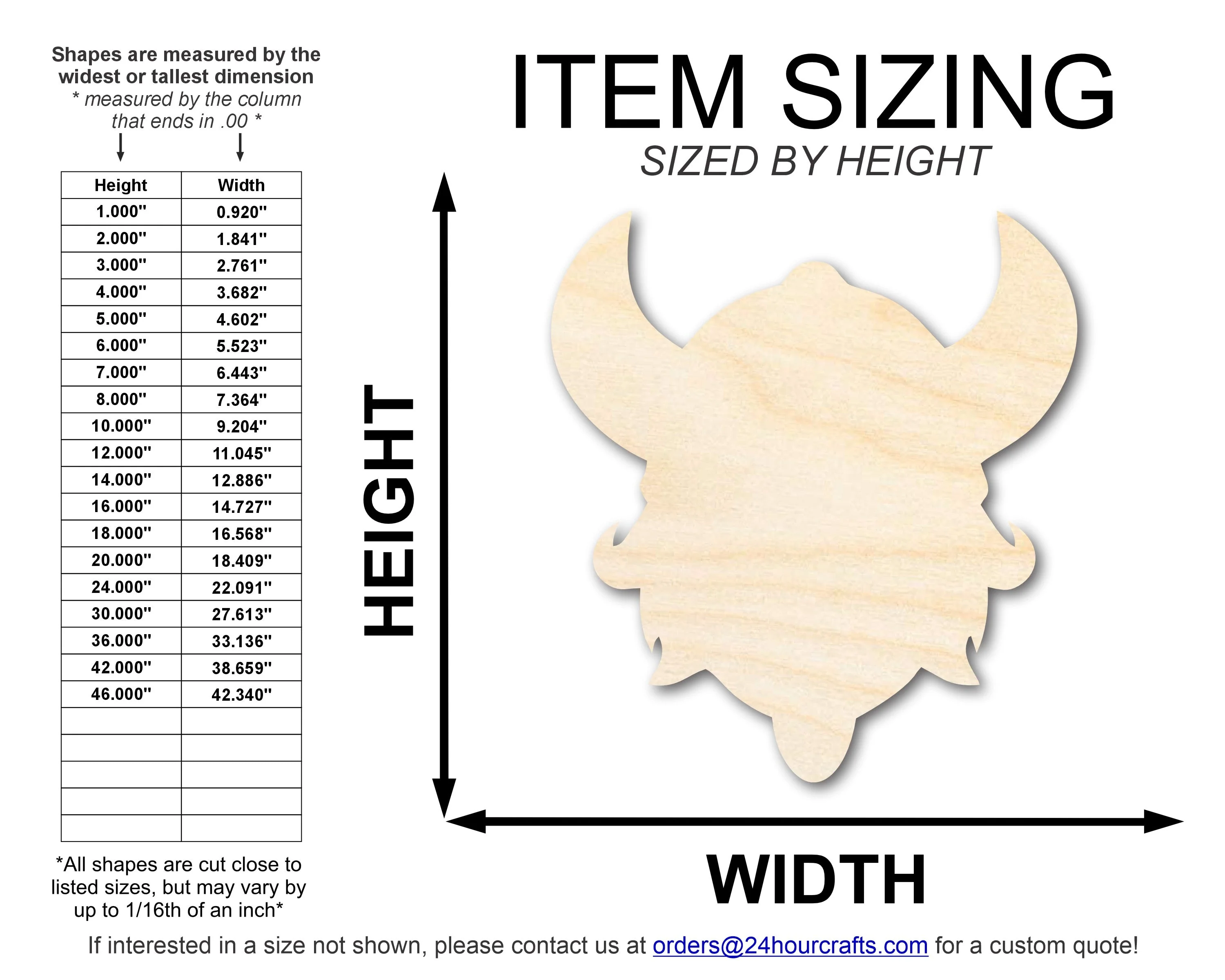 Unfinished Wood Viking Mascot Shape | DIY Craft Cutout | up to 46" DIY - Image 2